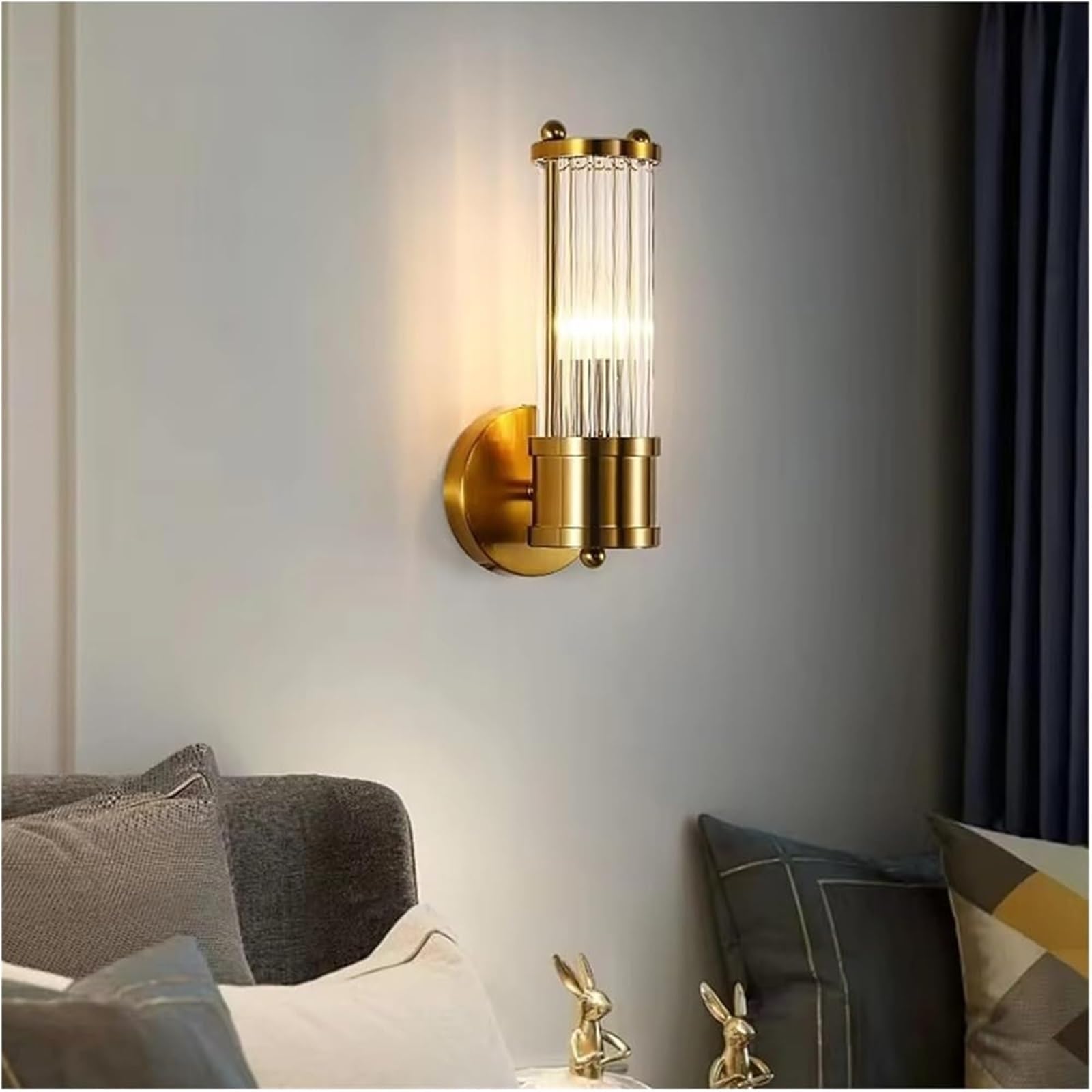 HPTHLY Gold Wall Lamps Indoor Wall Sconce Light Fixture For Bedroom Living Room Restaurant Vanity Background Wall Lighting Decorative Lamp (Gold-27Cm)