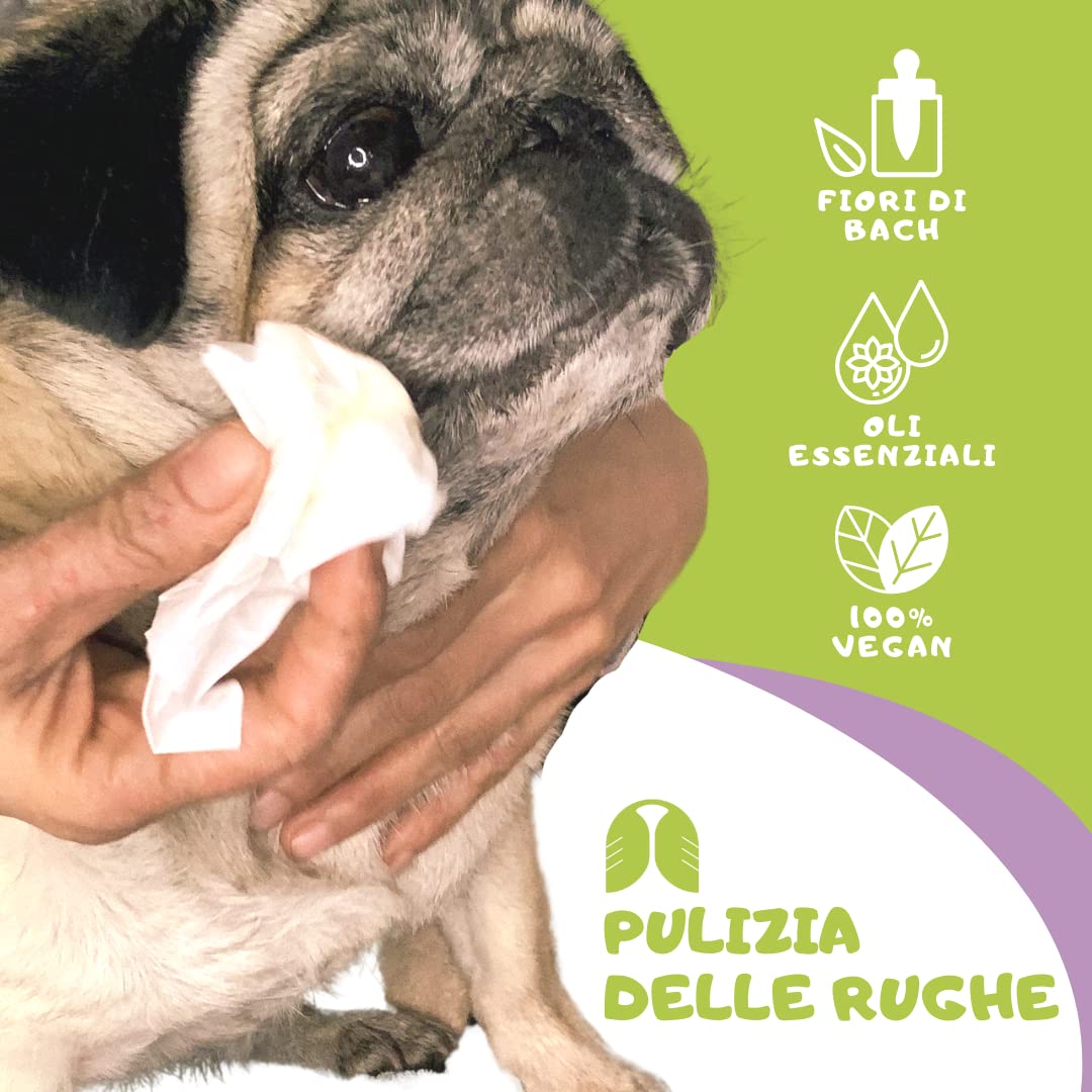 LISINA DERMO Gel - Pulizia delle Rughe e delle Pieghe cutanee del Cane - Utile in Caso di dermatite atopica e malassezia-Formula Naturale Human Grade con Oli Essenziali e Fiori di Bach