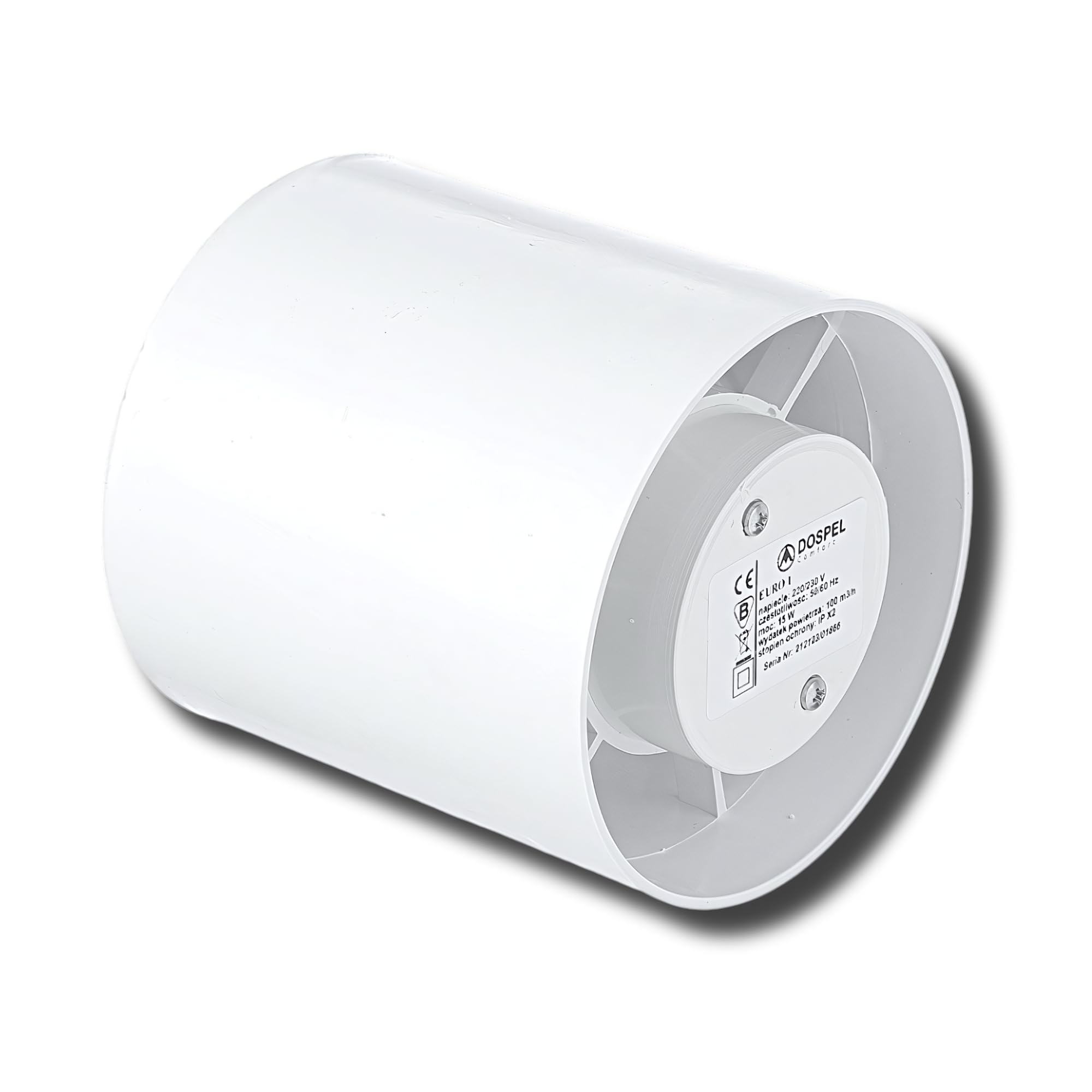 DOSPEL EURO 1 Ventilateur en ligne 100mm Extraction IPX2 15W