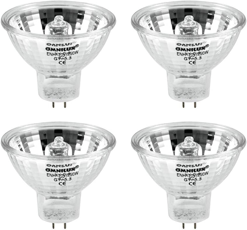 4X Omnilux ENH 120V 250W Effects Lamp Bulb GY5.3 Base Reflector Disco DJ Lighting
