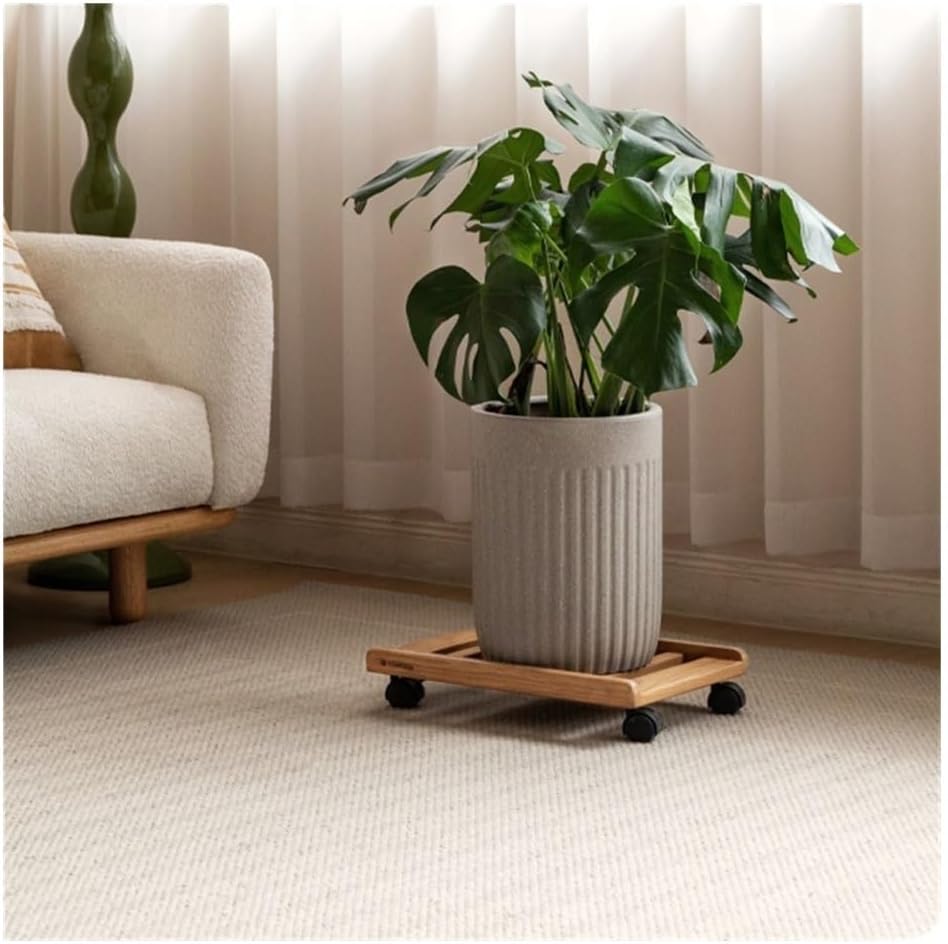 Computer Tower Stand PC Stand Tower with Rolling Caster Wheels Simple Mobile CPU Stand, Gaming PC Cart Holder for Home Office Under Desk Rolling Desk (Walnut)