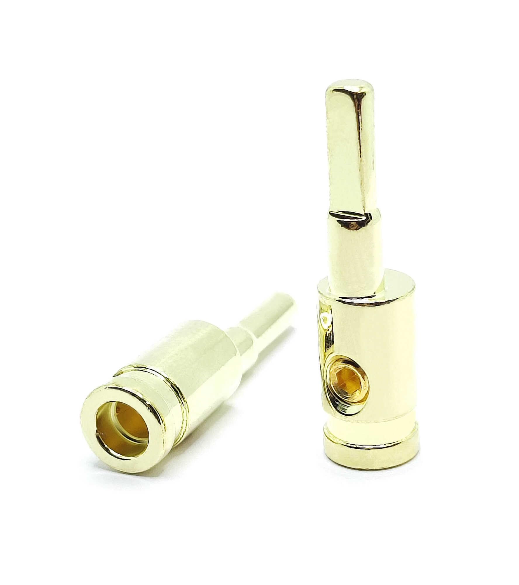 AVANKI Terminal Connector Brass with Gold Plated 8 to 8 Gauge Amp Input Reducers for 8-10 Gauge Wire 2Pcs, Golden