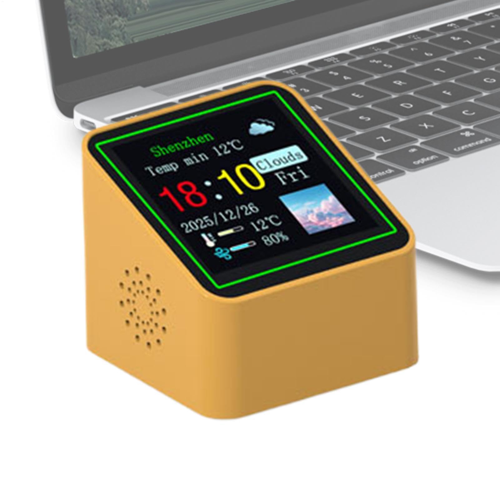 Reloj digital con monitor de temperatura para escritorio que regula el clima del dormitorio