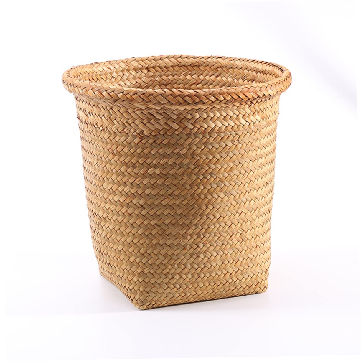 Corbeille à Papier Tressée Décorative 2 Pièces en Rotin