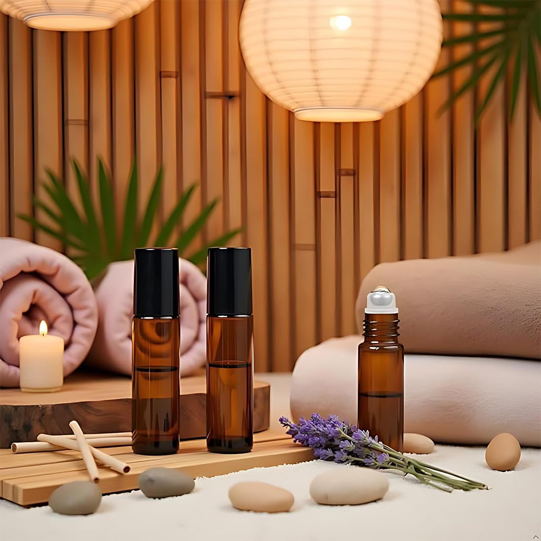 Roll On Huile Essentielle Vide, 8 pcs Flacon Roll On Vide, Avec Rouleau en Acier Inoxydable, Pour huiles, Parfums, Cosmétiques, Parfums, Massages(10 ml 5 ml 3 ml 2 ml)