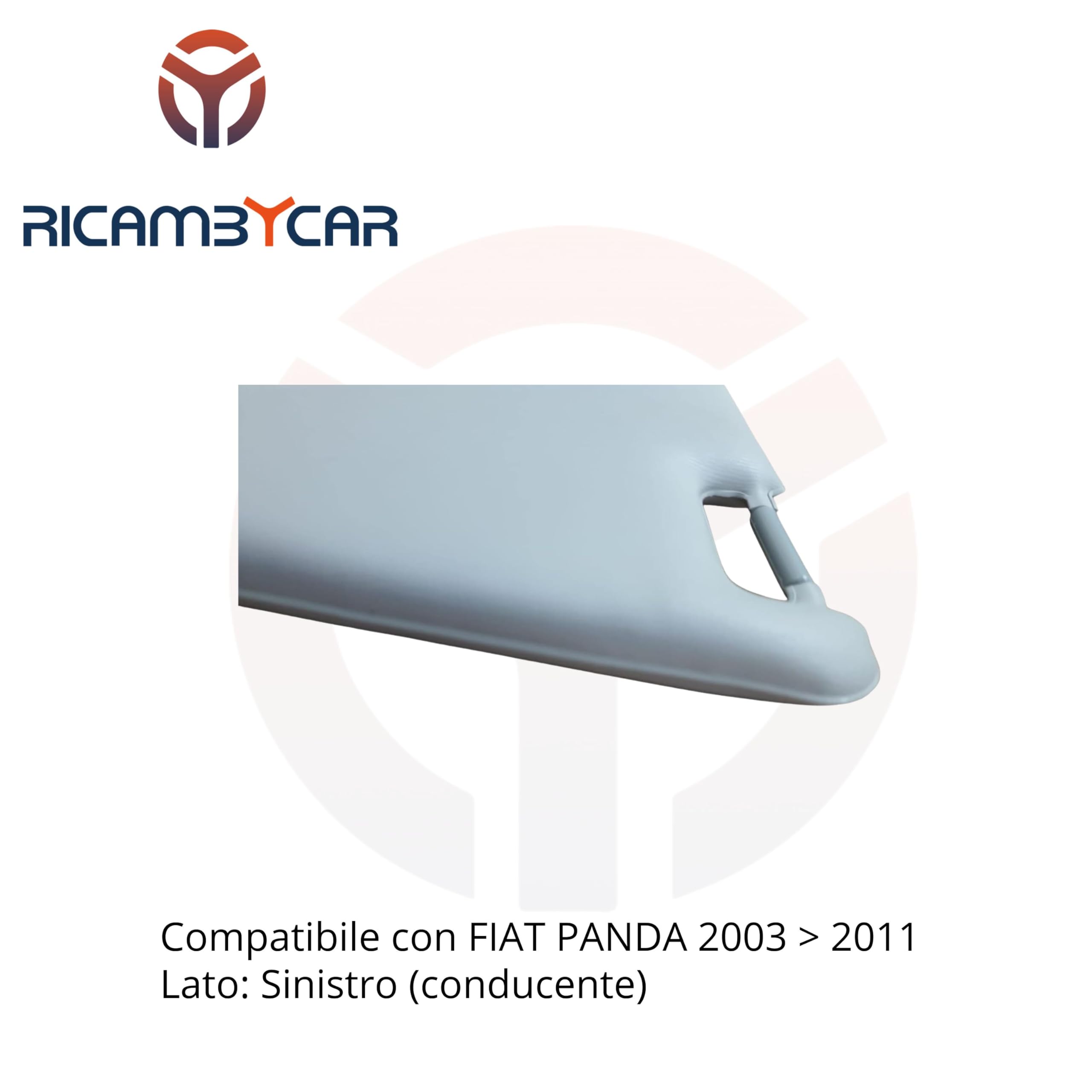 Parasole Alette Per Fiat Panda 2003-2011 Con Specchio E Tasca - Lato Sinistro Guidatore