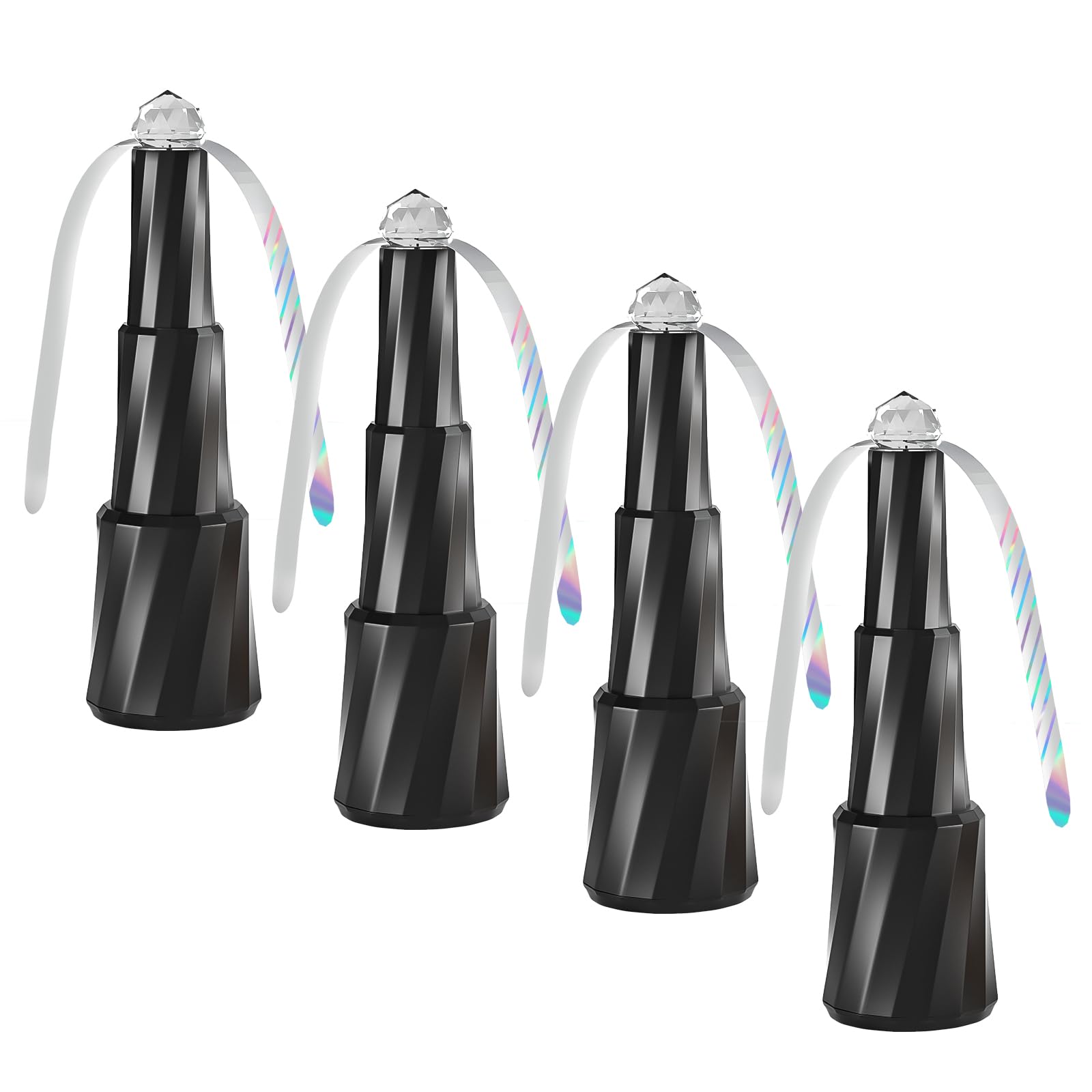 Fly Fans for Tables 4 Packs Fly Repellent Indoor Outdoor Picnic Fan with Soft Blades Food Fans to Keep Flies Away Flexible Bug Repellent Outdoor for Home Dinner Picnic Travel - Black