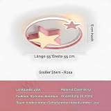 Plafonnier LED Rose | Lampe Pour Enfants Ronde Moderne | Star Starry Sky Enfants Lumière | Ø55cm 48W | Dimmable Avec Télécommande 2700K-6500K | Chambre D'Enfants Garçons Filles Plafonnier Chambre - 4