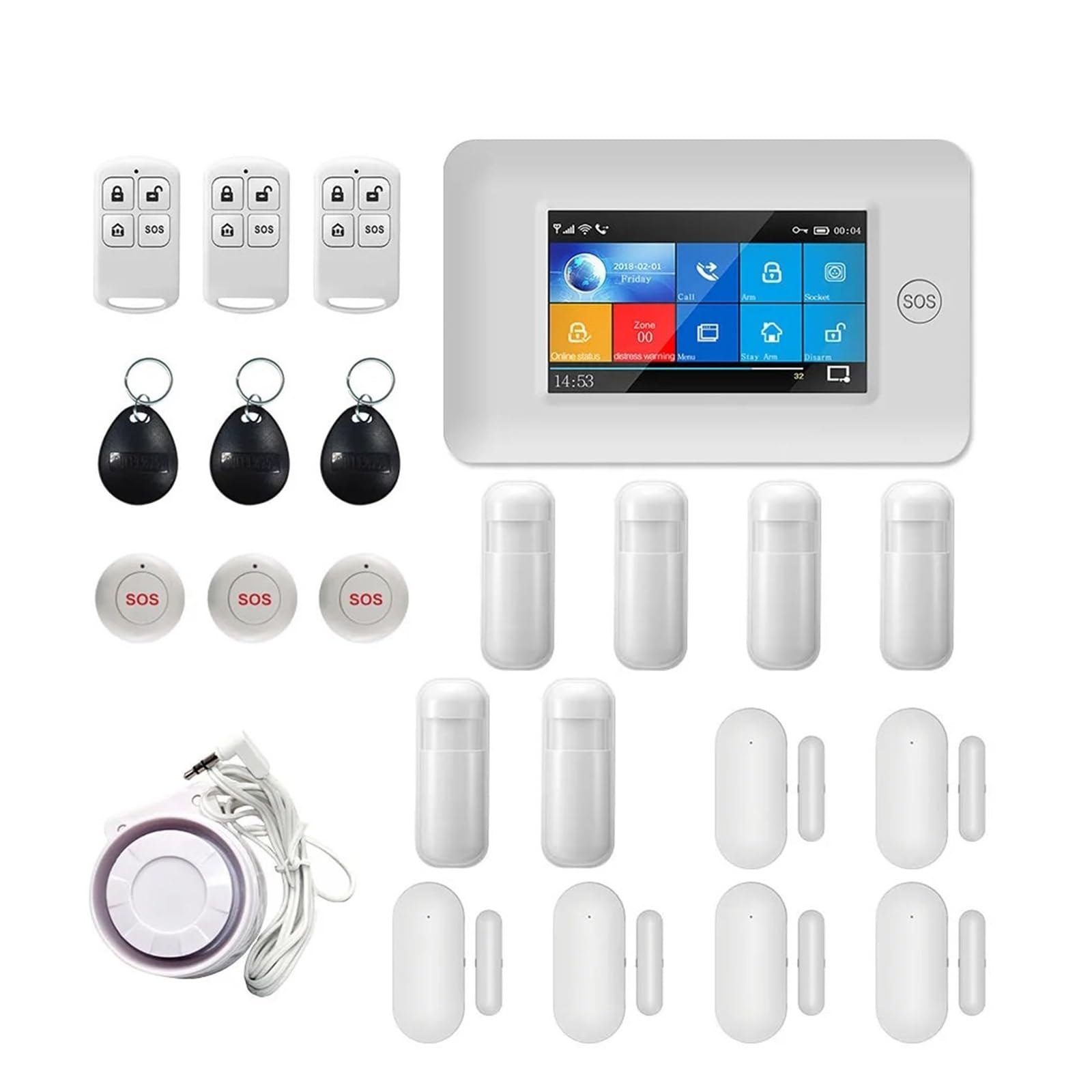 WiFi GSM Home Burglar Security Alarm System Wireless Remote Monitoring(M.)