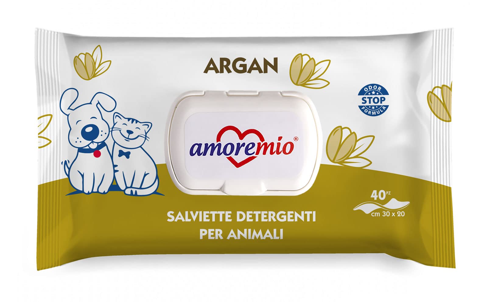 560 Salviette all'Argan Extra Large per Il Manto di Cani, Gatti e Animali Domestici, Disinfettanti e Igienizzanti, 30x20 cm - 14 Confezioni da 40 Salviettine