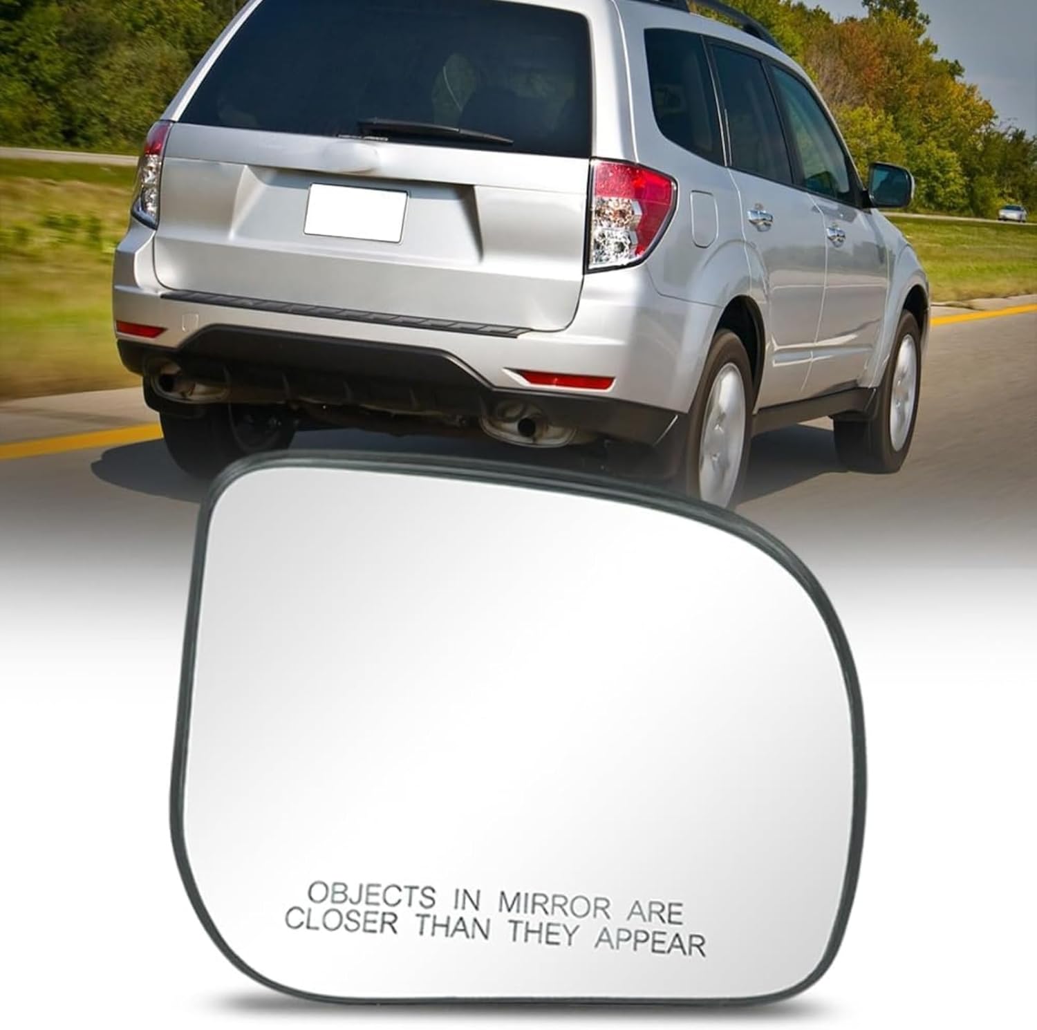 Left Driver Side door Mirror Glass Fit for 2009 2010 2011 2012 2013 Subaru Forester, Heated, Power Adjust, 91039SC030