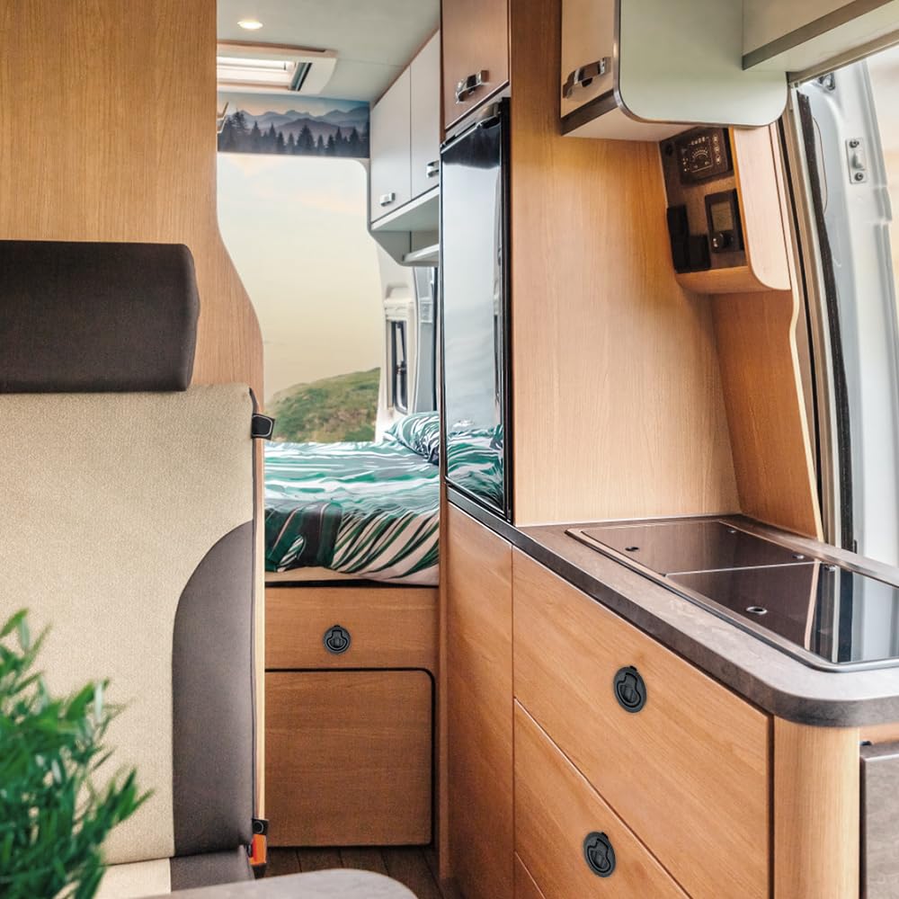 Mizikuu 4 Stück Push Pull Möbelschloss, Verriegelung für Schrank, Boot, Wohnwagen, Schublade, Möbel - Flush Hatch Locker