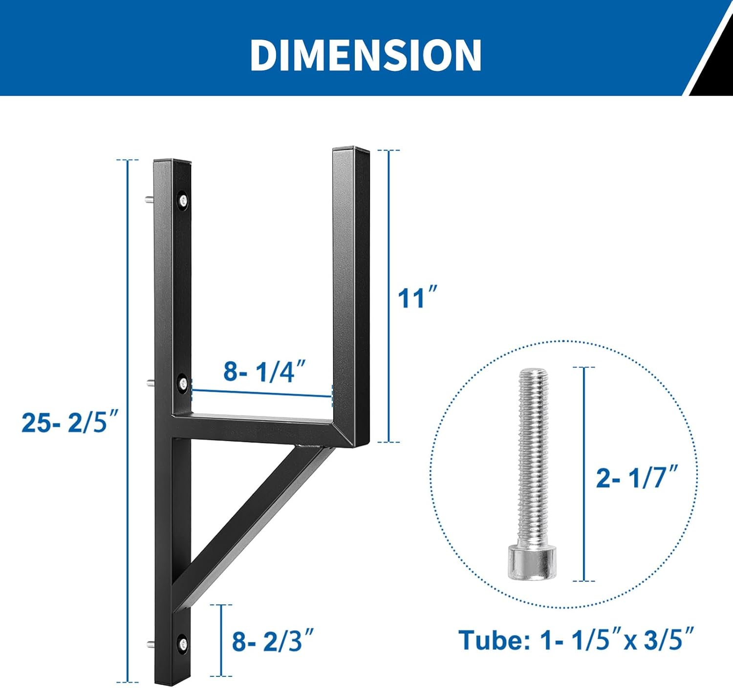 trailer ladder rack, side mount ladder racks with 200 lbs capacity, ladder racks fit for enclosed trailer exterior side wall – 2 pack, black 25'' hx3'' w