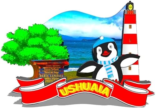 Imán de Ushuaia Argentina para nevera de madera 3D monumentos de viaje coleccionables, recuerdos, decoración hecha a mano -568