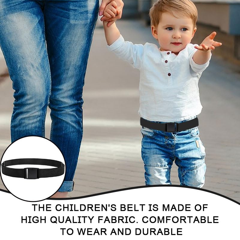 Cinturón de tela universal para niños, 1 pieza, cinturón ajustable sin metal para uniformes escolares/jeans/pantalones y vestidos, Negro , Talla única