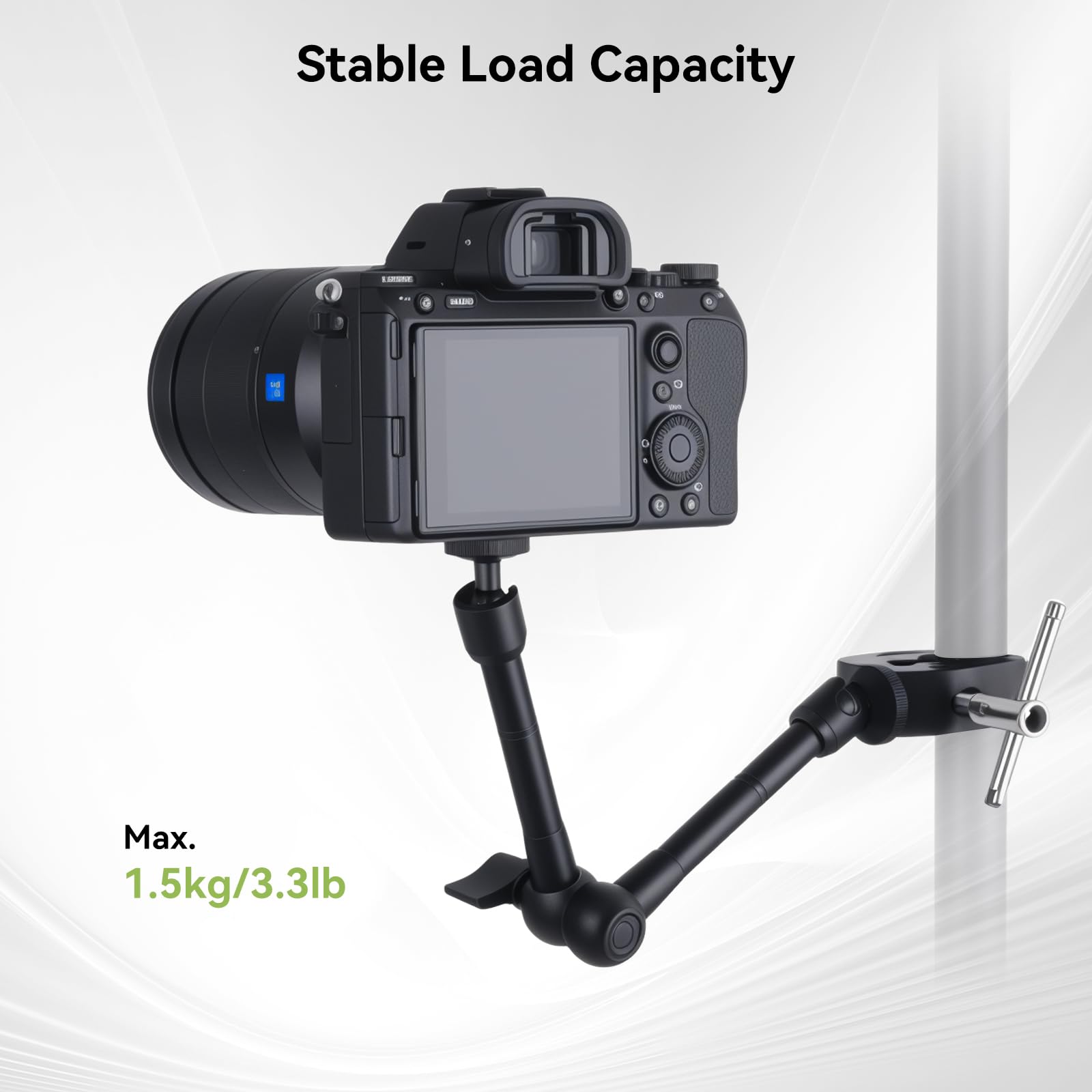 Brazo Mágico De 11″ Con Super Clamp Y Adaptador – Acero Inoxidable, 1.5 Kg De Carga