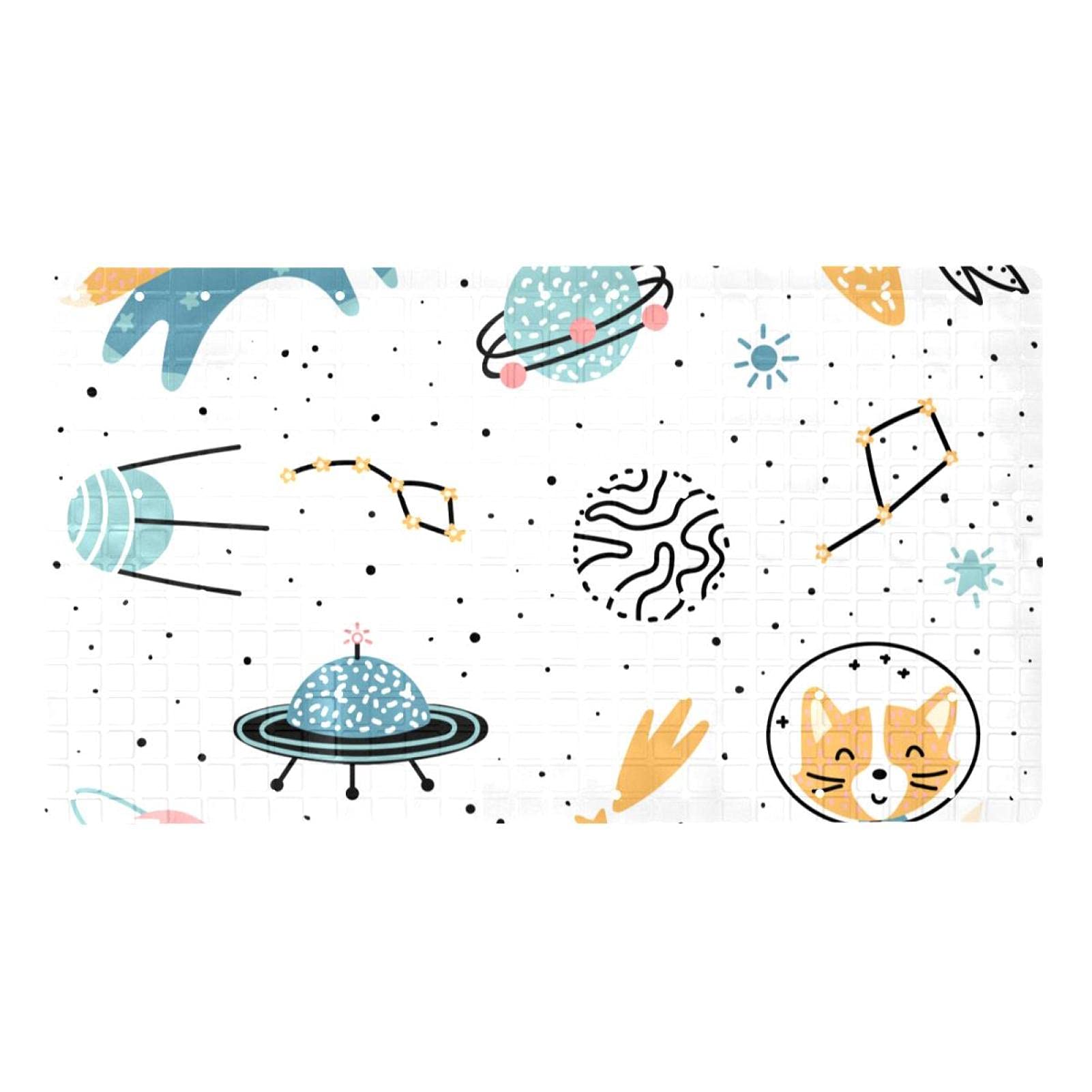 Tapis de bain douche antidérapant Space Cat Planet baignoire à ventouses