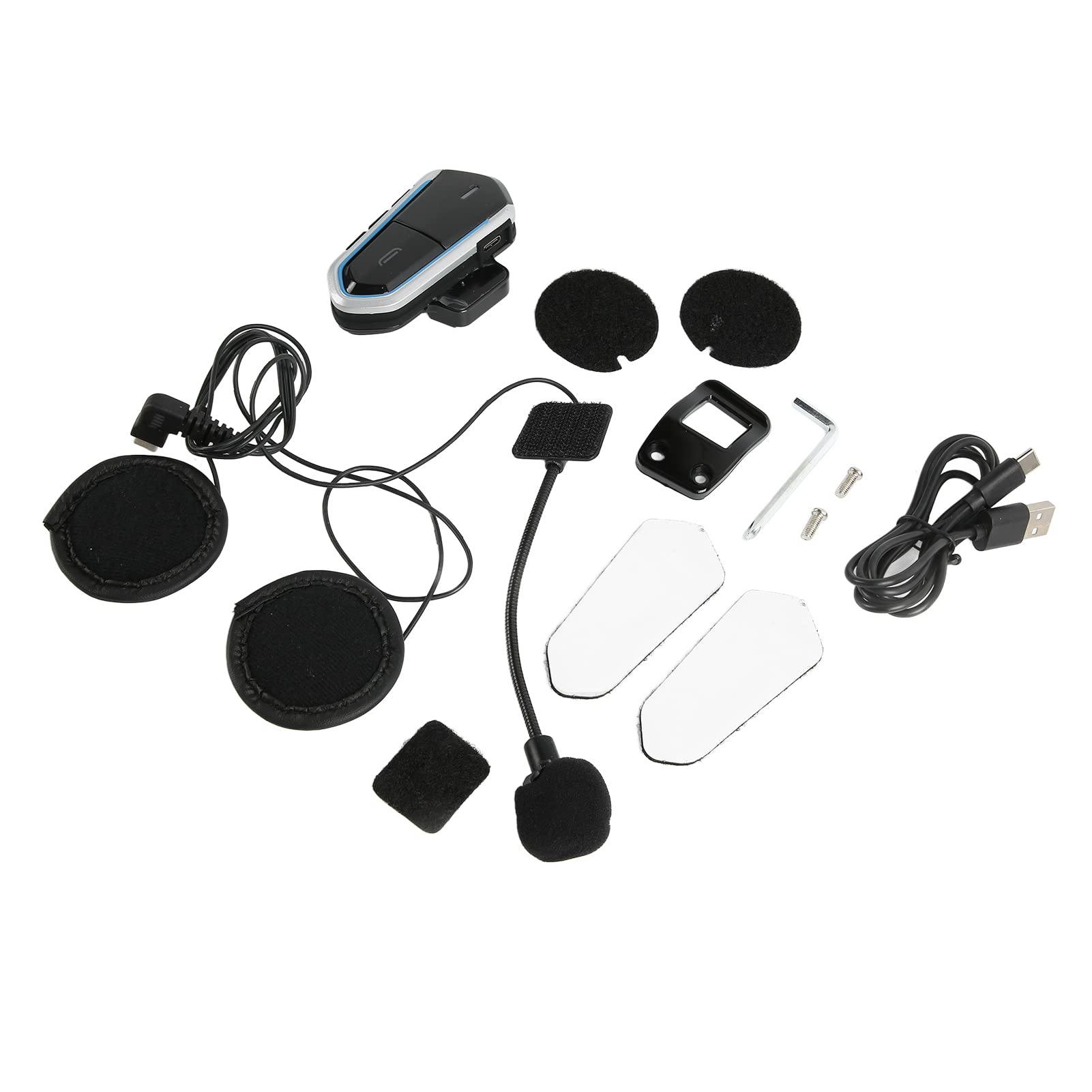Auricolare Bluetooth per Moto Pulsante Grande Ultra Sottile Impermeabile per la Guida di Sport All'aria Aperta Batteria da 450 MAh