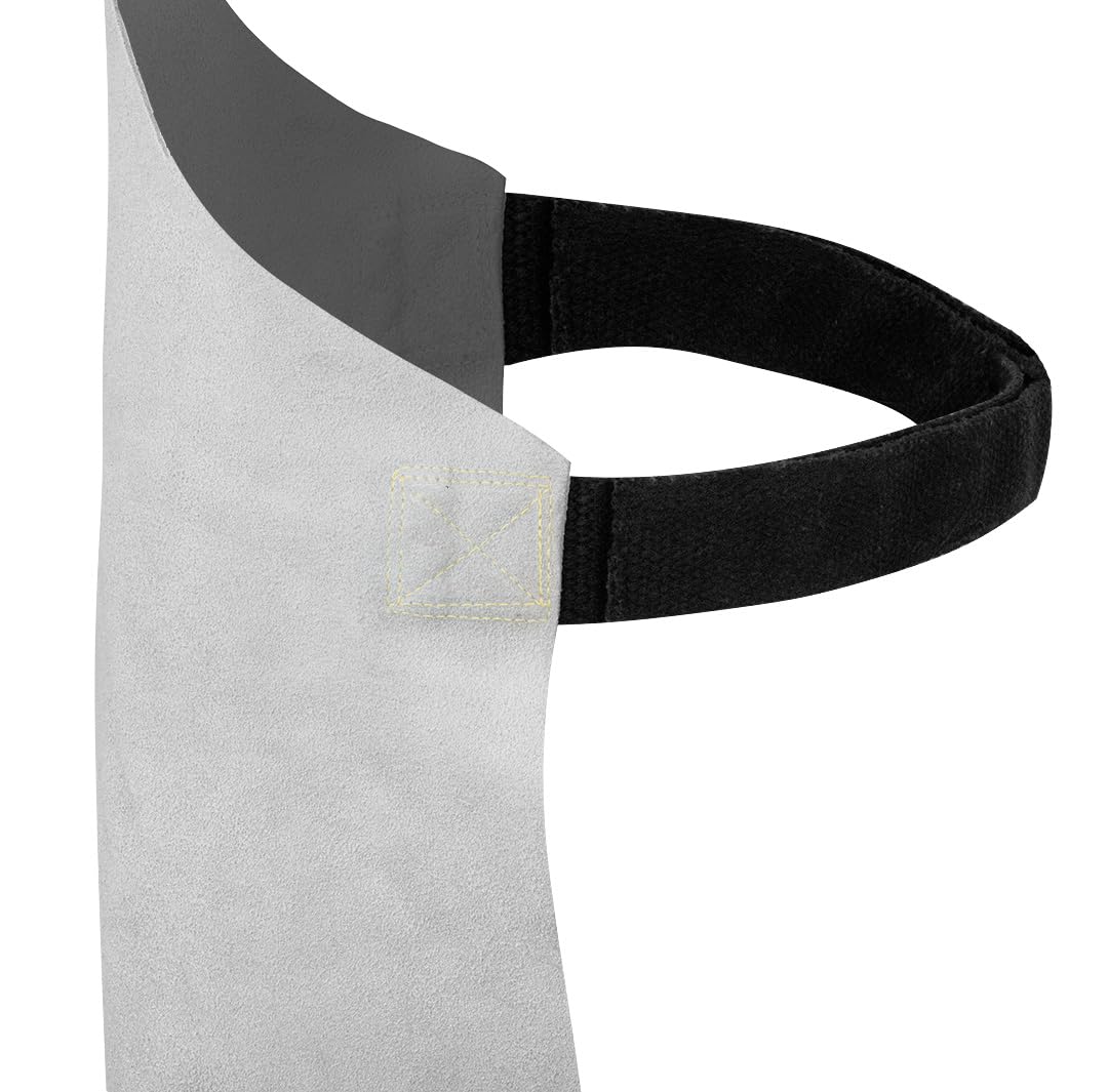 NEO TOOLS Grembiule da saldatura in pelle di alta qualità 60 x 90 cm Protezione robusta per lavori di saldatura Resistente al calore e ignifugo Cintura regolabile per collo e cintura in vita