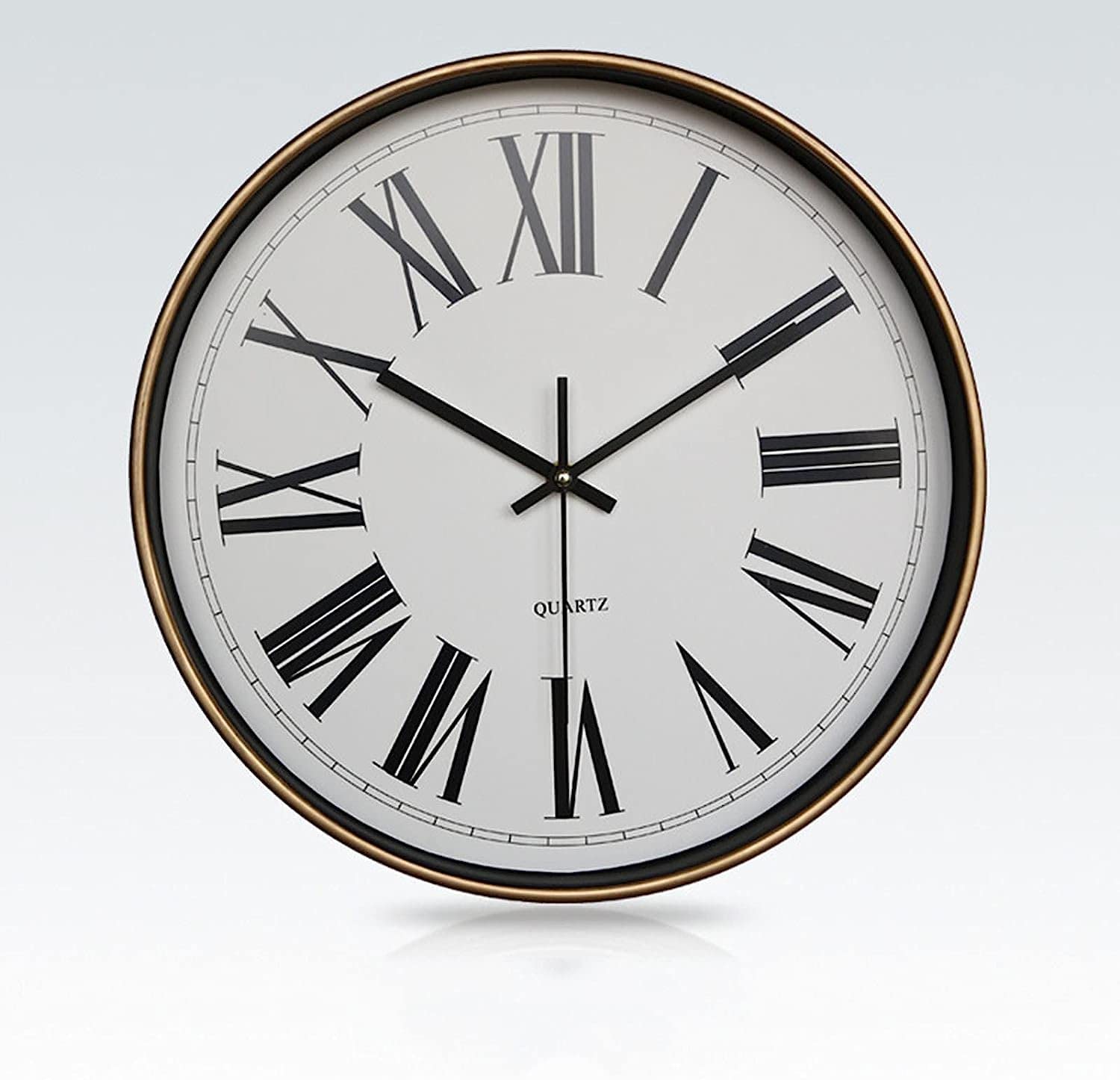 XJBTBA Horloge Murale intérieure extérieure, 12 Pouces, étanche à la poussière, sans tic-tac, Horloge à Quartz à Piles pour Cuisine/Salle de Bain/Douche/Piscine/terrasse/extérieur