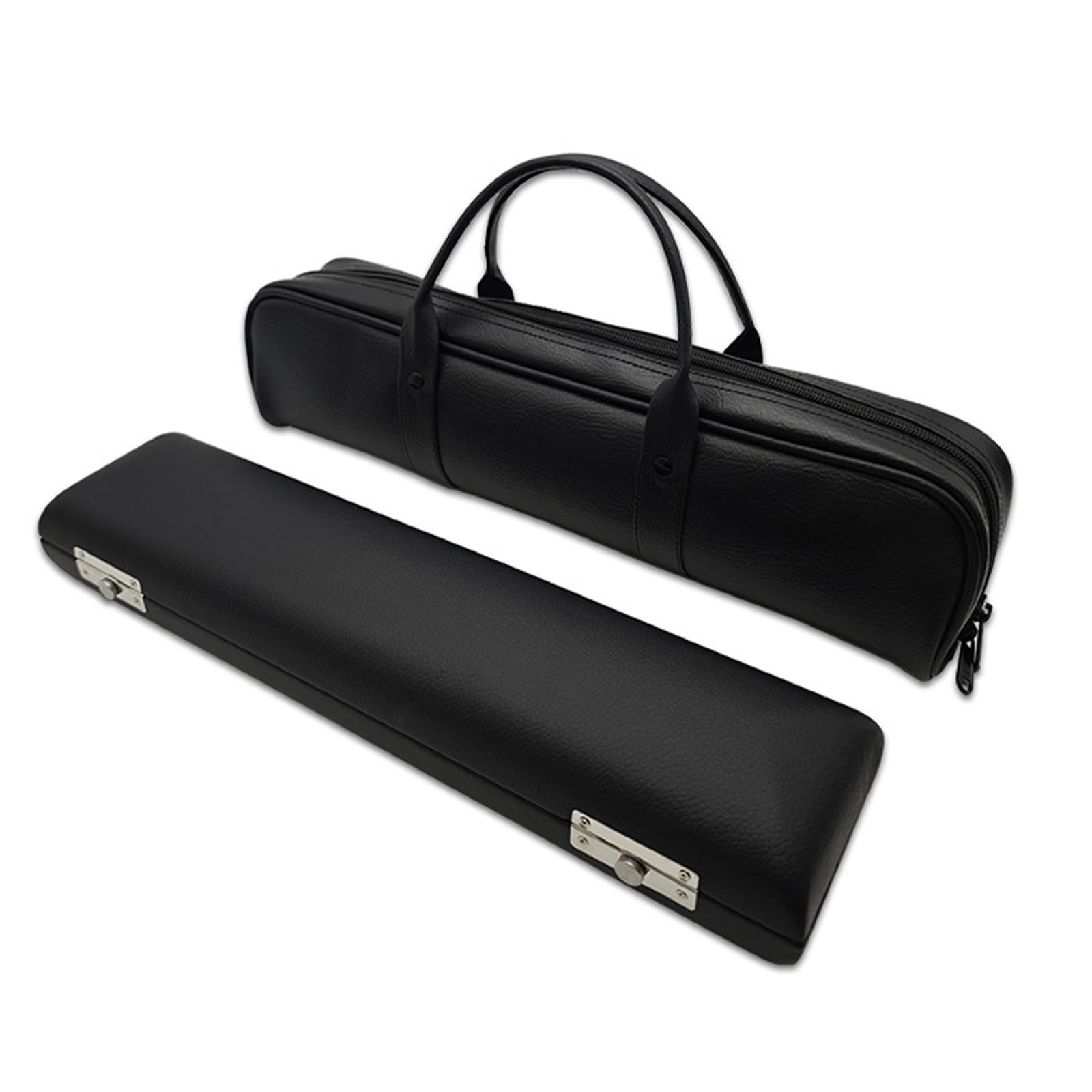 PU Leather Flute Case Double Handle Zippered Flute Carrying Handbag For 17 Holes Flute Flute Carrying Case