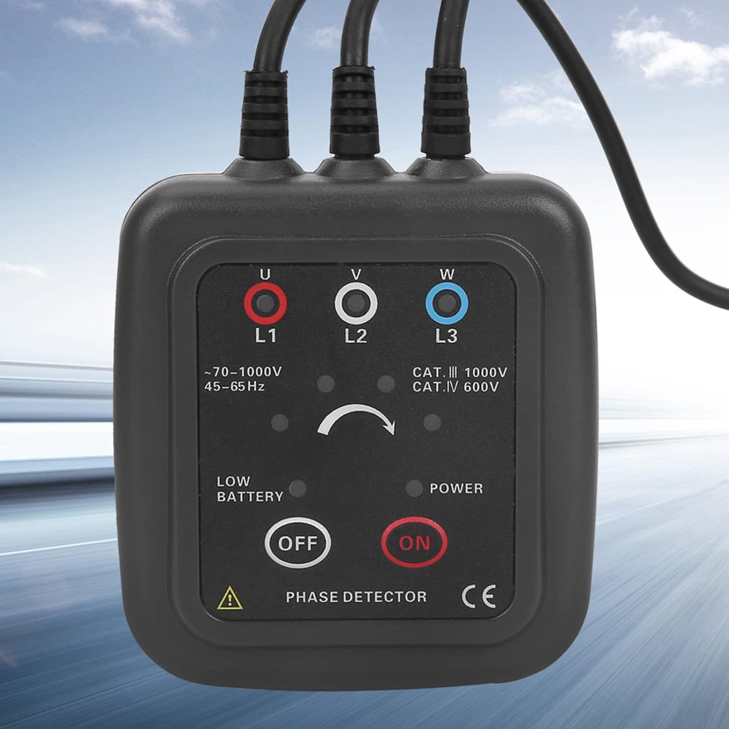 flexman ETCR1000C Non Contact Phase Sequence Tester, AC 70~1000V clamp Type Non Contact Magnetic Base Phase Meter with 0.6m Leads