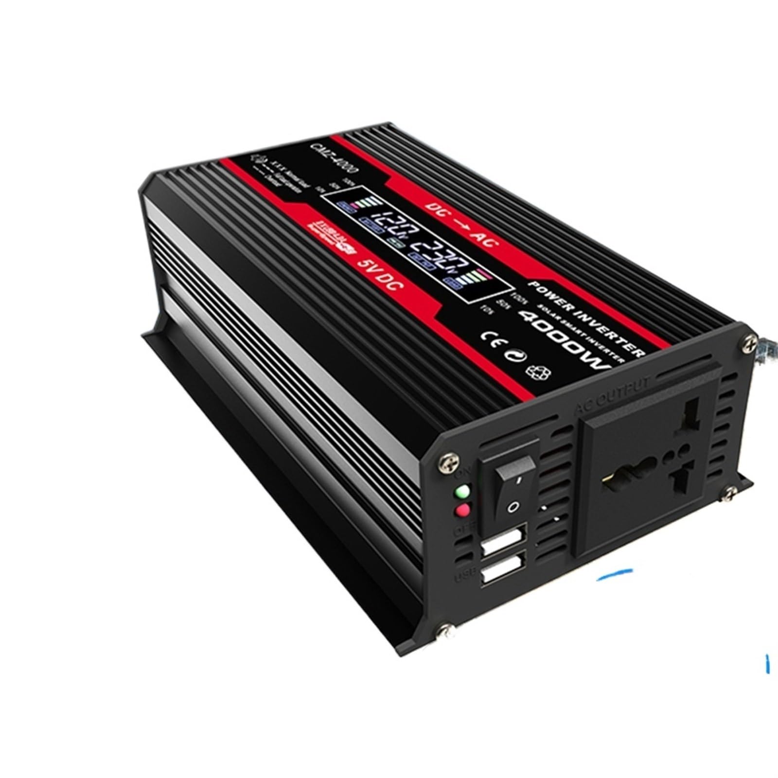 Inverter di Potenza, Inverter a onda sinusoidale modificata 300 W di potenza da CC 12 V a CA 50/60 Hz convertitore inverter solare for auto con LED dis