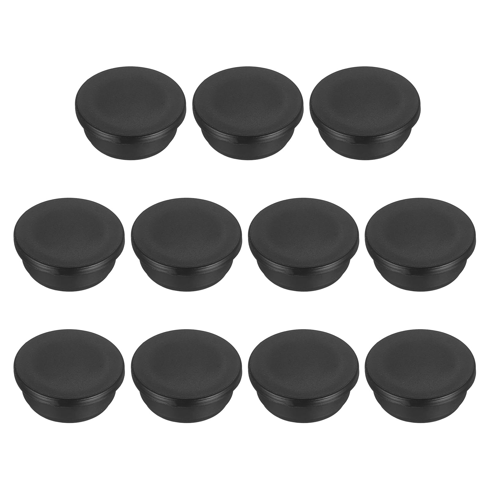 sourcing map 11pcs T-Shaped Silicone Plugs 36.3mm 1-7/16 Inch Dia Snap in Plug Hole Seal Cover Round Rubber Stopper for 35-36.3mm Holes Kitchen Rubber Bulkheads Waterproof Sealing, Black