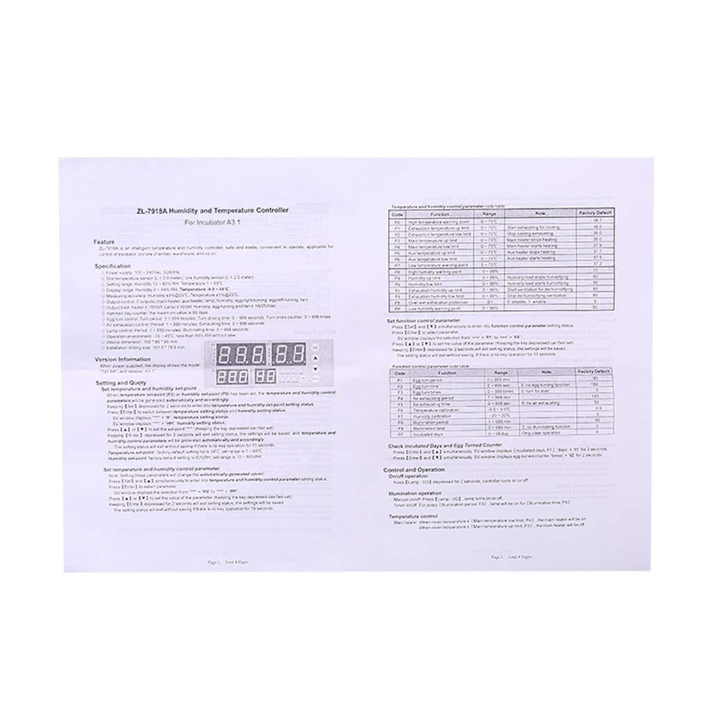 SHOTAY ZL-7918A Automatische Multifunktions-Inkubatorsteuerung 100-240 V LCD-Anzeige Temperatur Feuchtigkeitsregelung 18 Thermostat-Wärmeregler für Lager