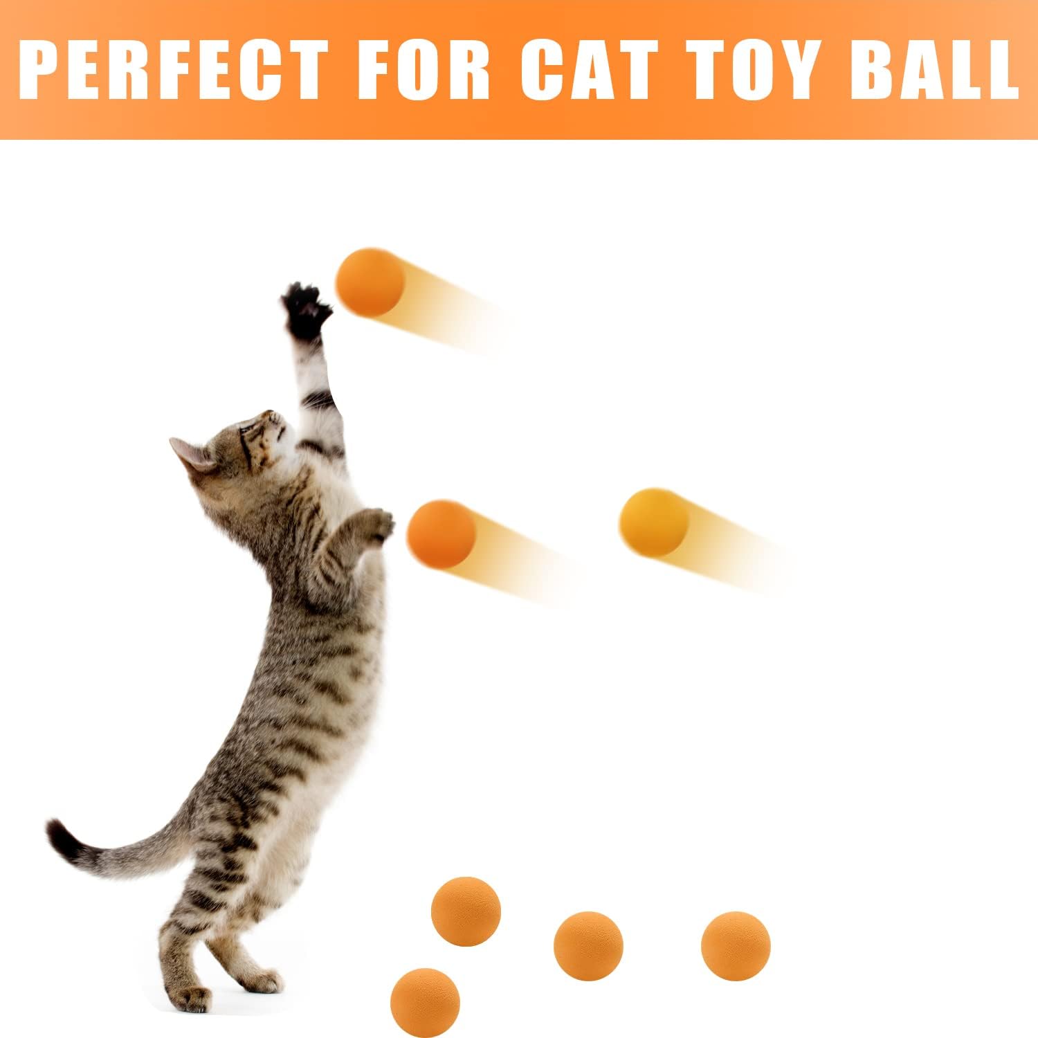 48 Pieces Power Popper Refill Balls Soft Foam Balls Approx 1.2 Inch in Diameter, Foam Balls for Popper Air Blaster Guns, Replacement Foam Bullet Ball for Shooting Game Guns, 48 PCS (Orange)