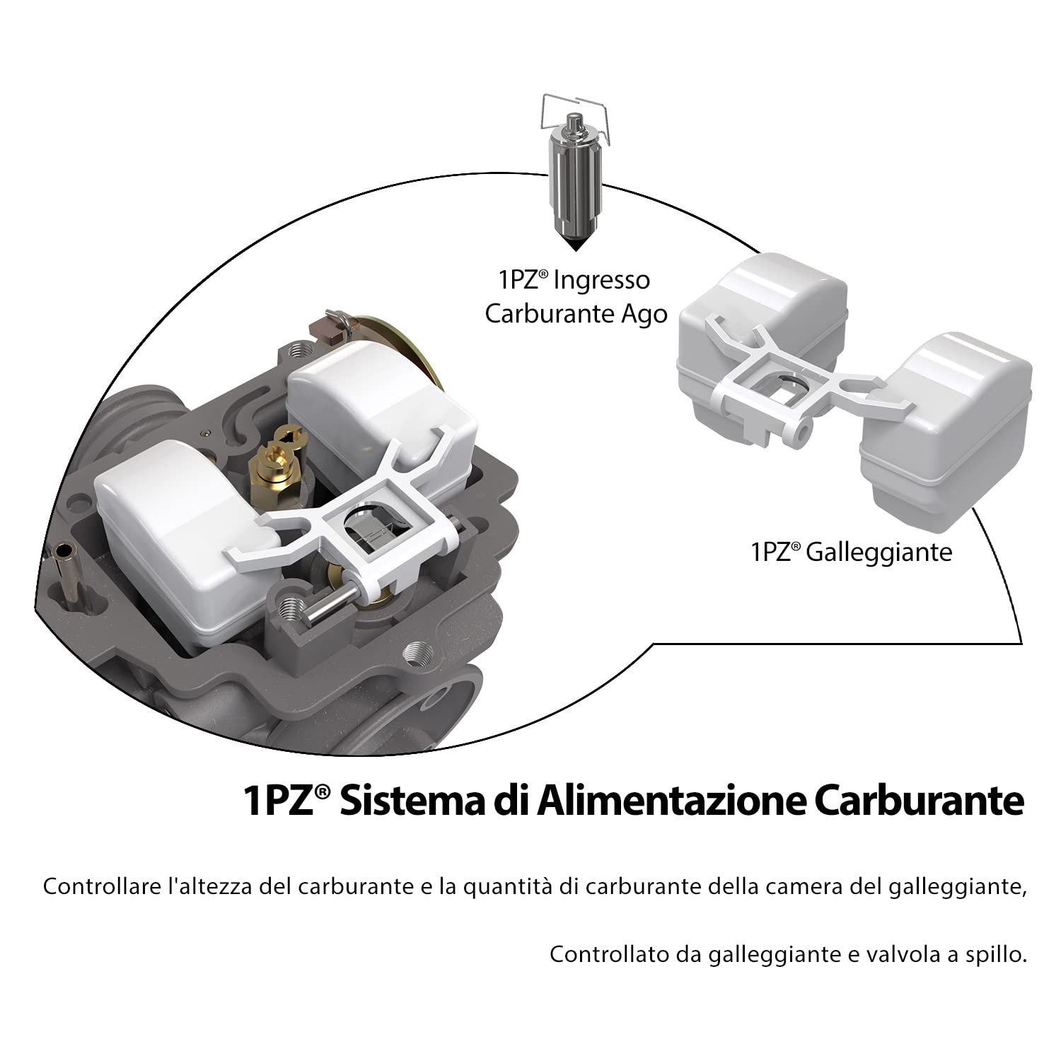1PZ PD18 Carburatore 18 mm per GY6 49cc 50cc Scooter ATV 139QMB 139QMA | Compatibile con Motori 4 Tempi, Taotao, Kymco, Jonway, Baja, NST e Ciclomotore