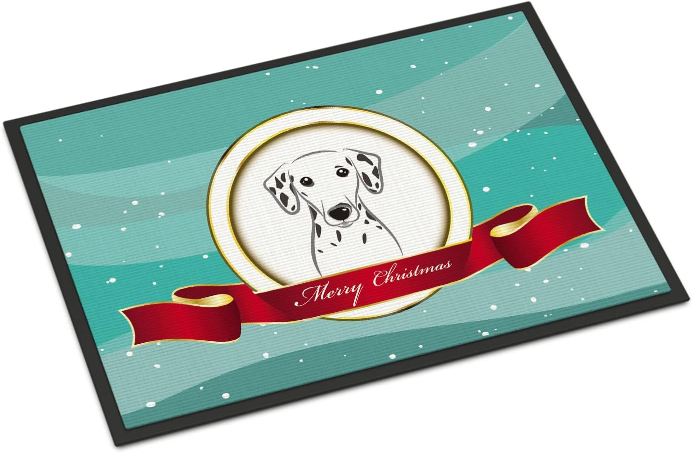 Caroline's Treasures BB1520JMAT Dalmatian Merry Christmas Doormat 24x36 Front Door Mat Indoor Outdoor Rugs for Entryway, Non Slip Washable Low Pile, 24H X 36W