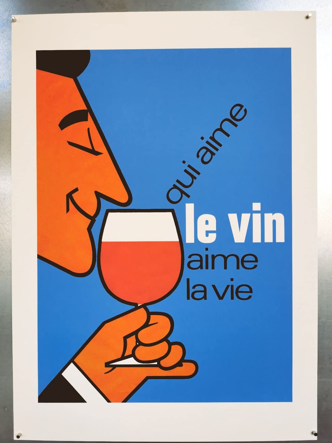 Poster vin Qui Aime reproduction d'art sur papier luxe 300 GR 50X70cm