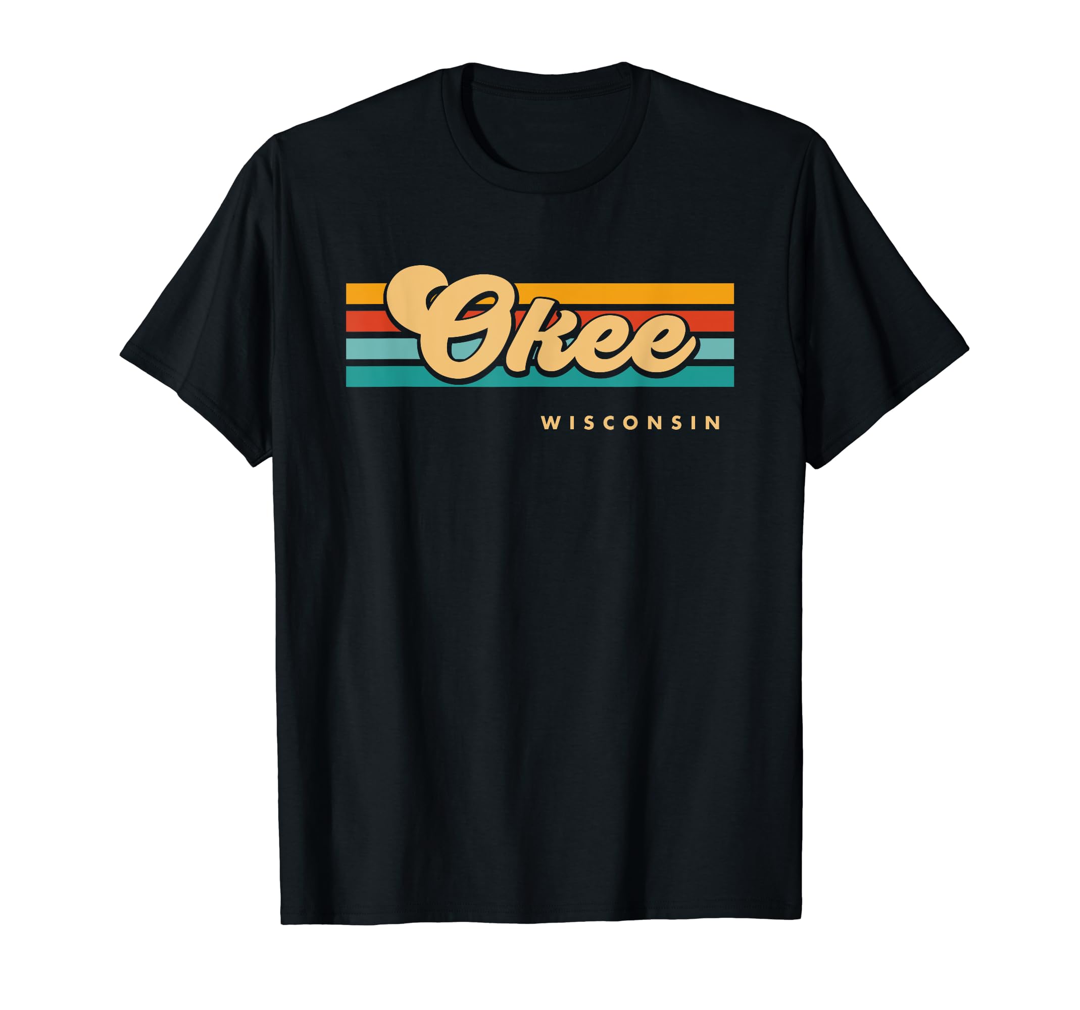 Vintage Sunset Stripes Okee, Wisconsin T-Shirt
