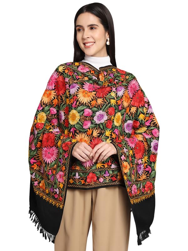 craftbazar Kashmiri embroidered Shawl Black 78x28 inches-picture-33