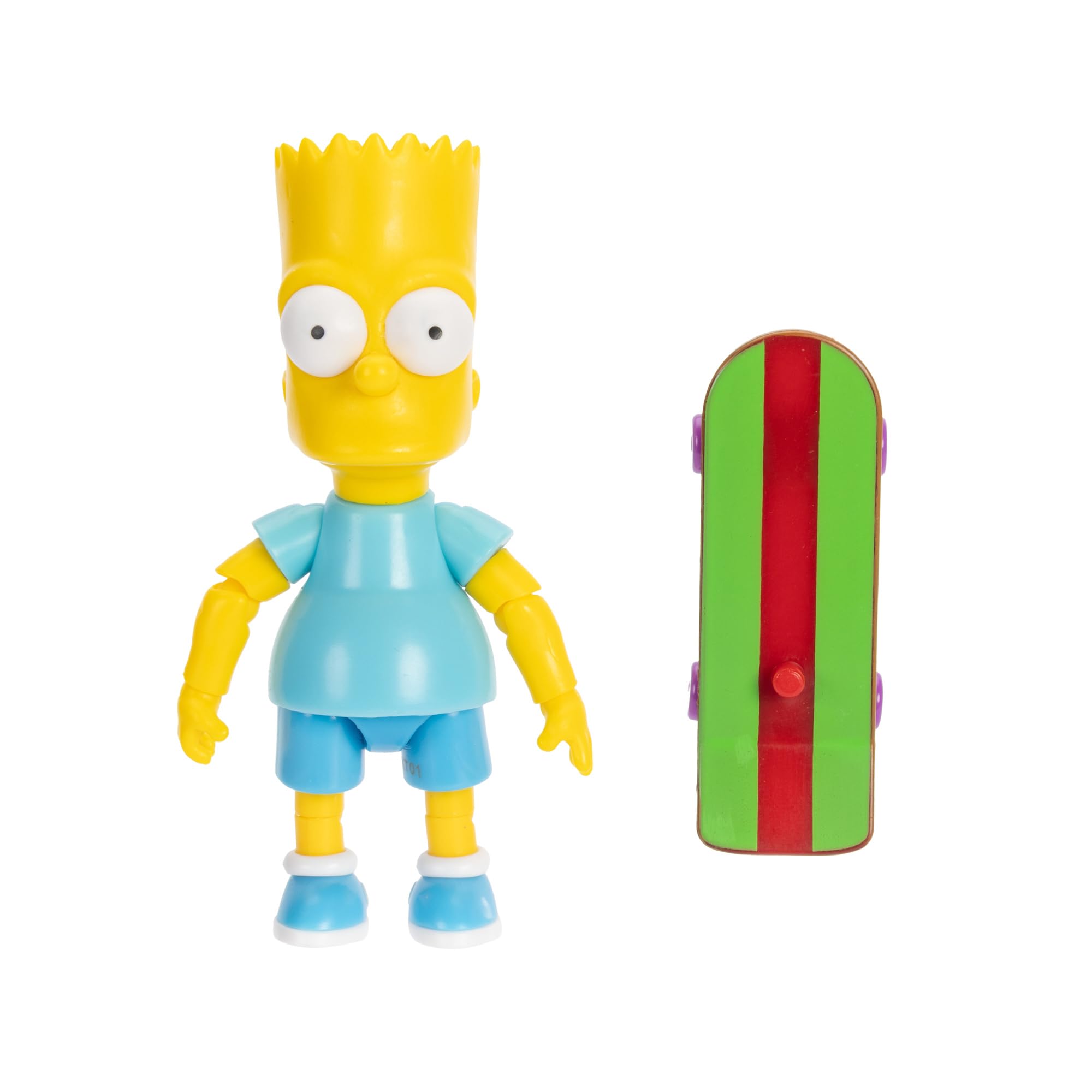 The Simpsons Camisa Azul Bart de 5 Pulgadas con monopatín W4