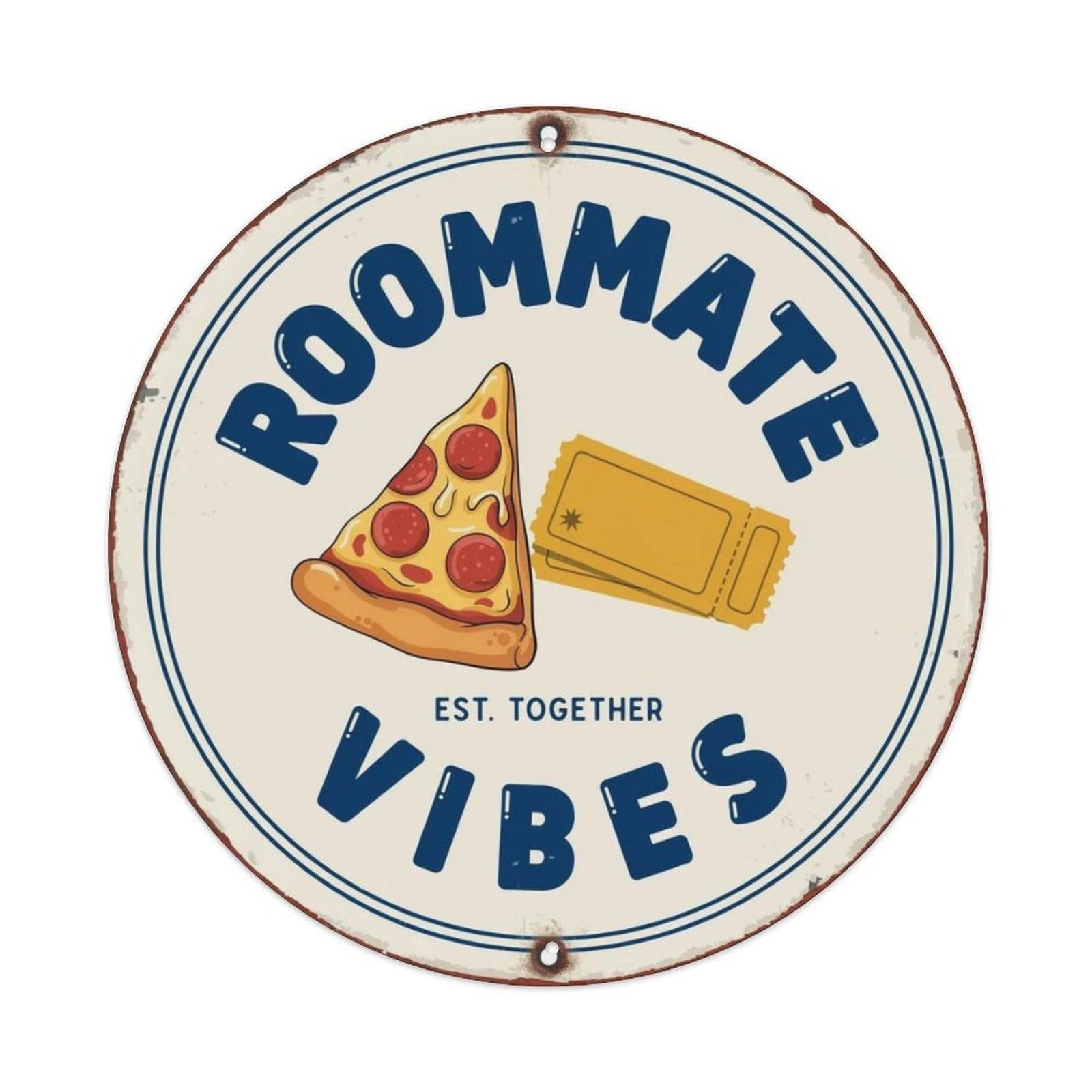 Roommate Vibes Metal Tin Sign Plaque