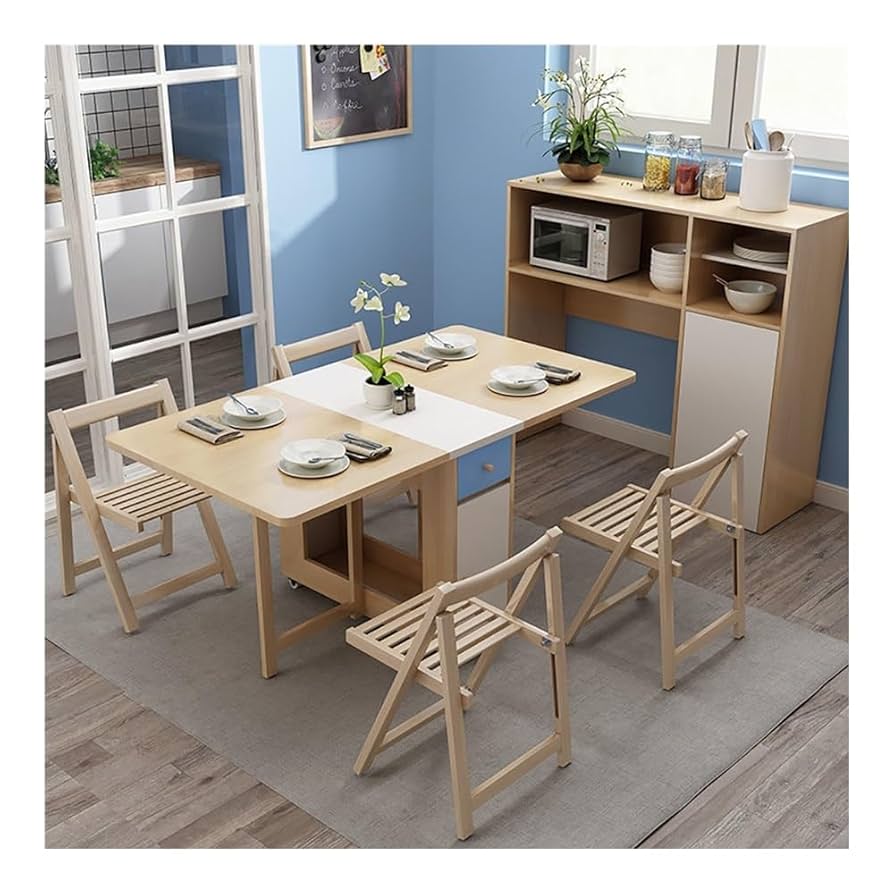 Amazon｜折りたたみダイニングテーブル、椅子と収納引き出し付き