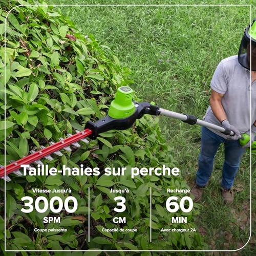 Greenworks POWERALL 24V Élagueuse & taille haie sur perche Gen. II Batterie 4Ah - vue 5