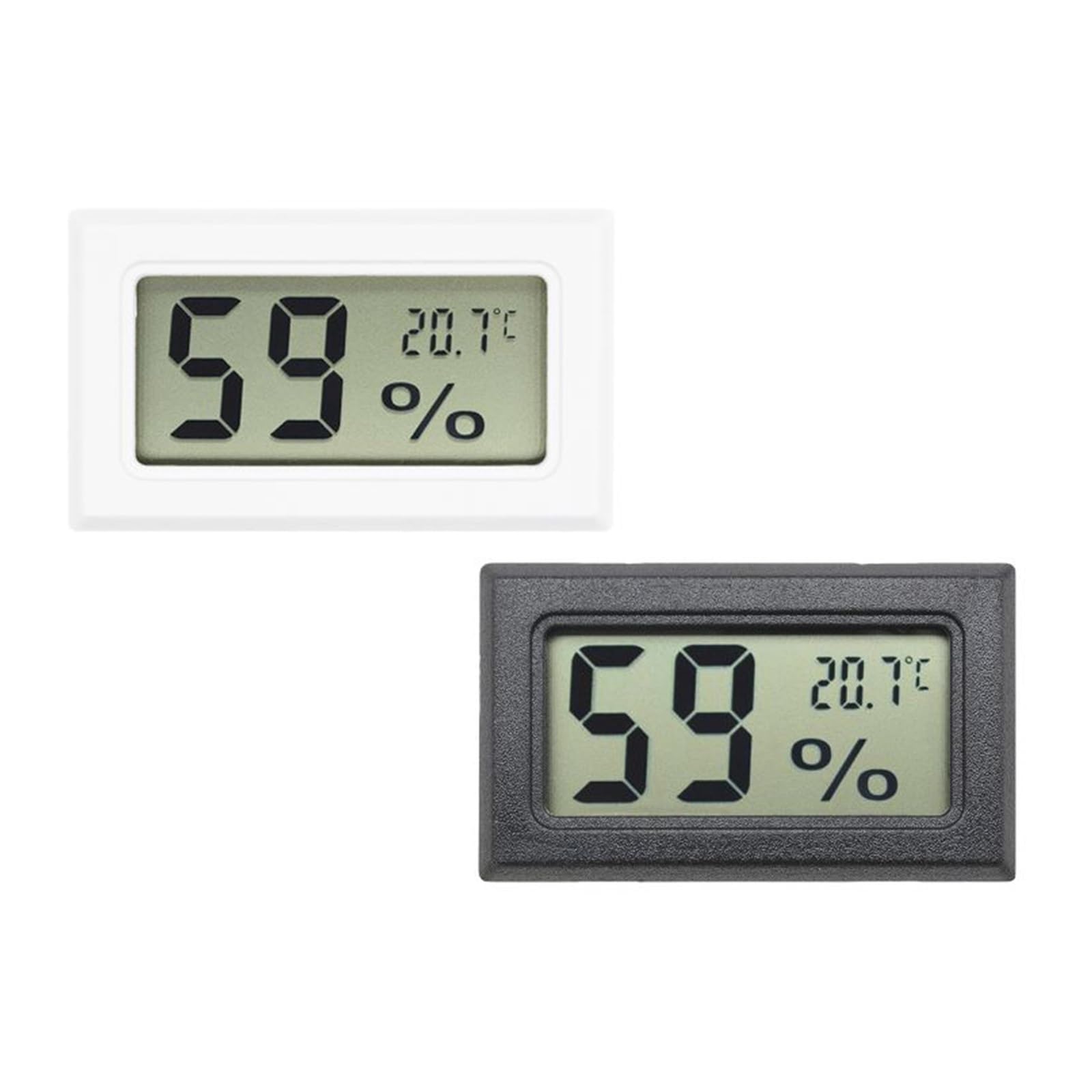 Mini Cyfrowy LCD Kryty Wygodny Czujnik Temperatury Miernik Wilgotności Termometr Higrometr Dokładny Szybki Monitorowanie Czasie Rzeczywistym(White and Black)