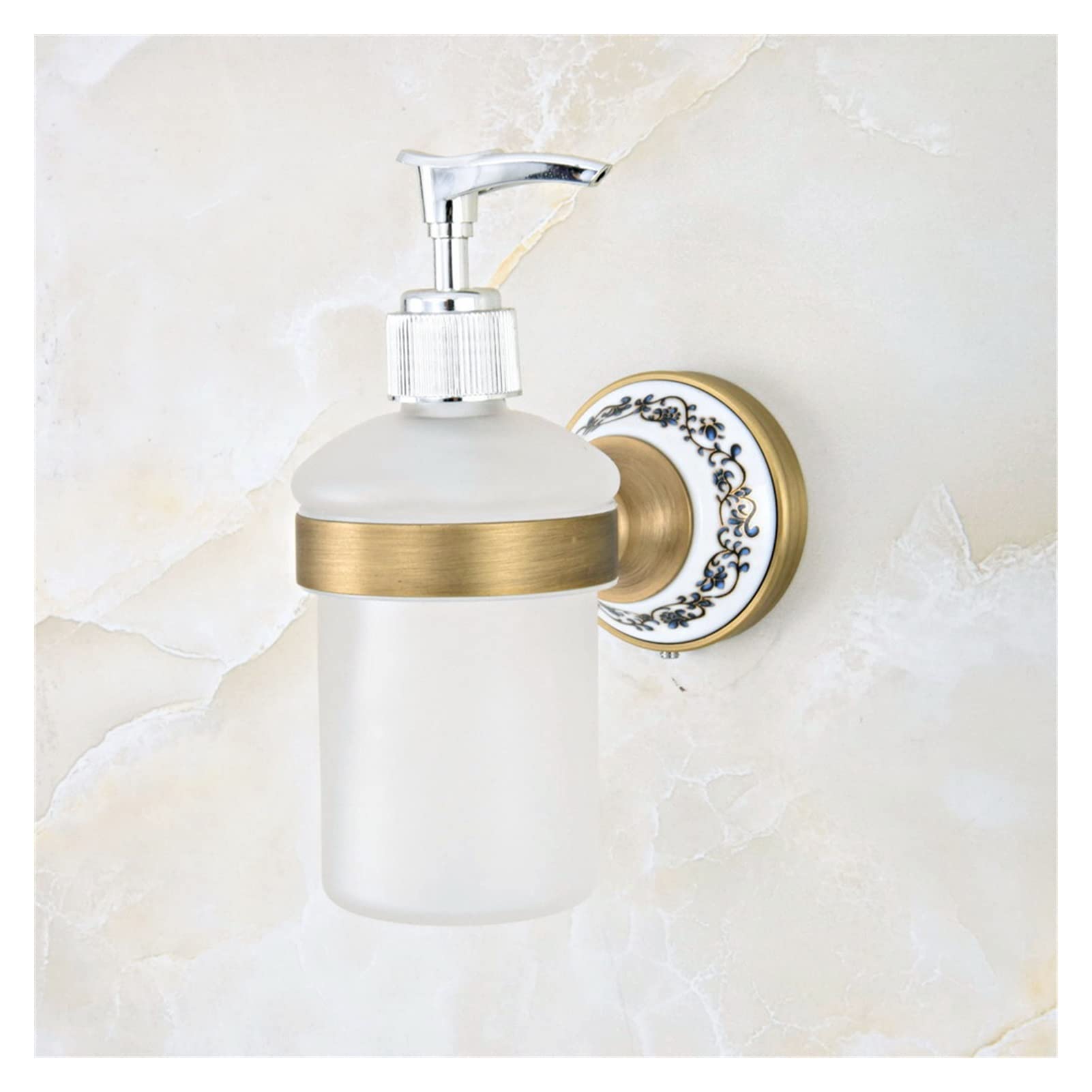 Base in ceramica in ottone anticato da parete, per cucina, bagno, lavandino, accessorio per dispenser di sapone in vetro