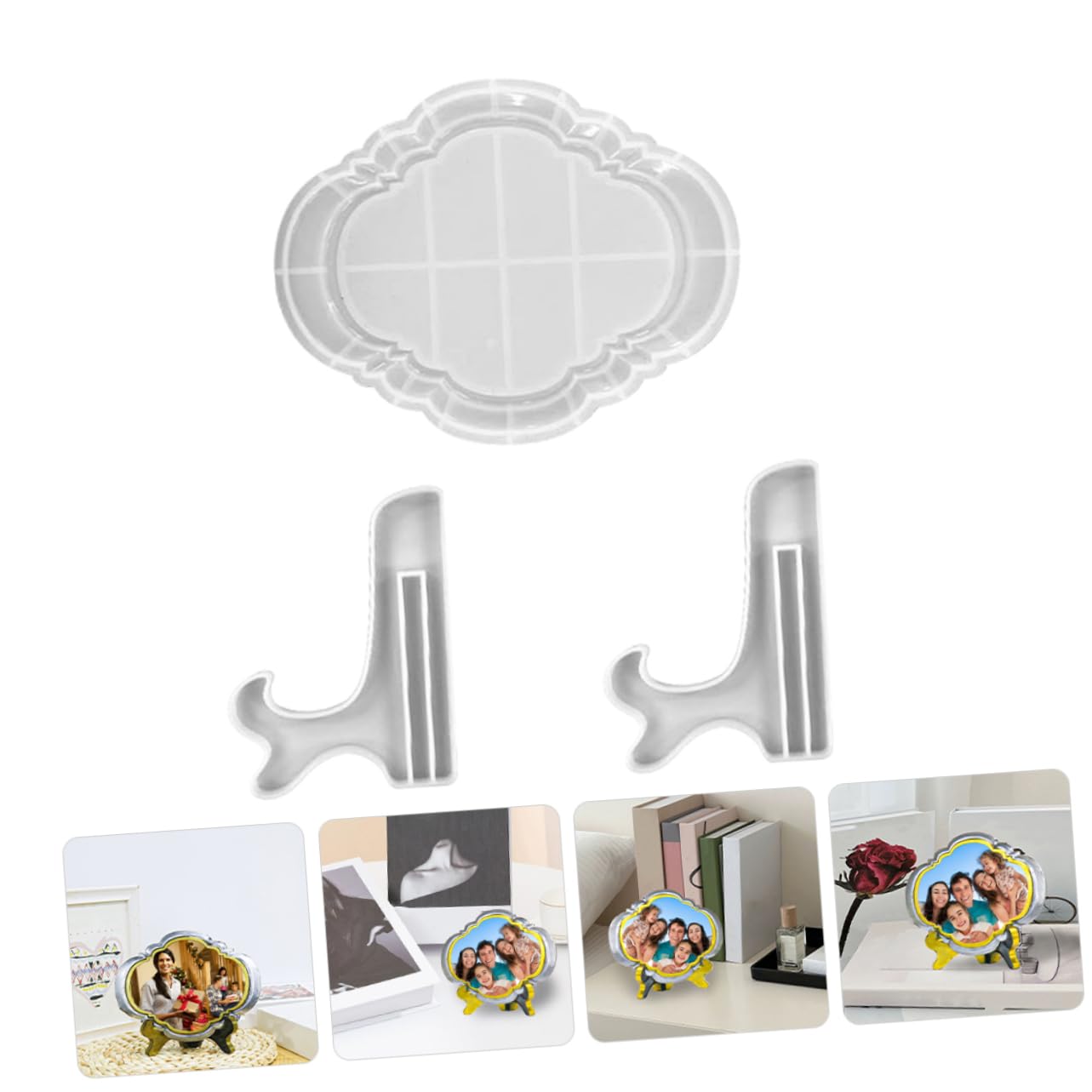 5 Set Stampi in Silicone per Foto in Resina Epossidica Flessibili e Riutilizzabili per Decorazioni Fai da Te con Sequenze e Secchi Resistente e Facile da