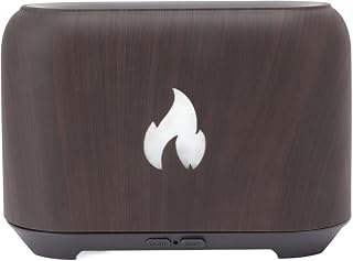 Fdit Difusor de Llama, Humidificador de Llama con Luz LED de 7 Colores para Dormitorio (Grano Profundo)