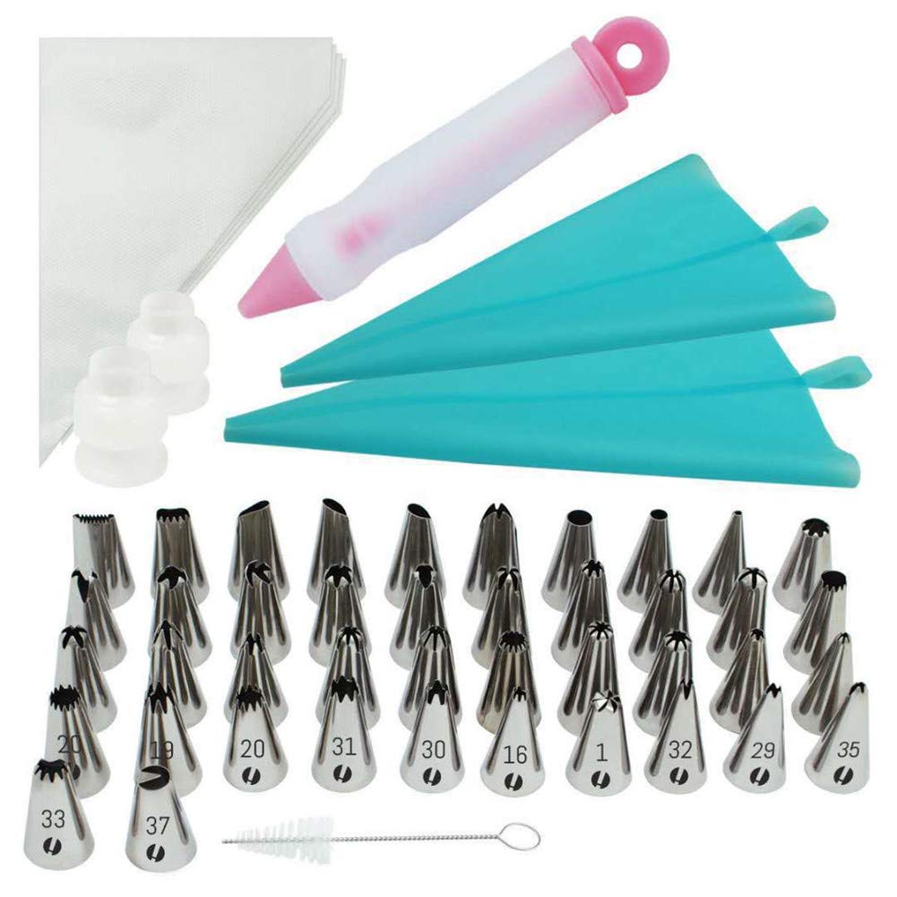 13 stks/set Cake Decorating Apparatuur Icing Decoratie Kit Russische Piping Nozzles Siliconen Gebak Tassen Tool Piping Cream Rvs Nozzles Decorator Gebak Cream Maken Set voor Dessert Cupcakes