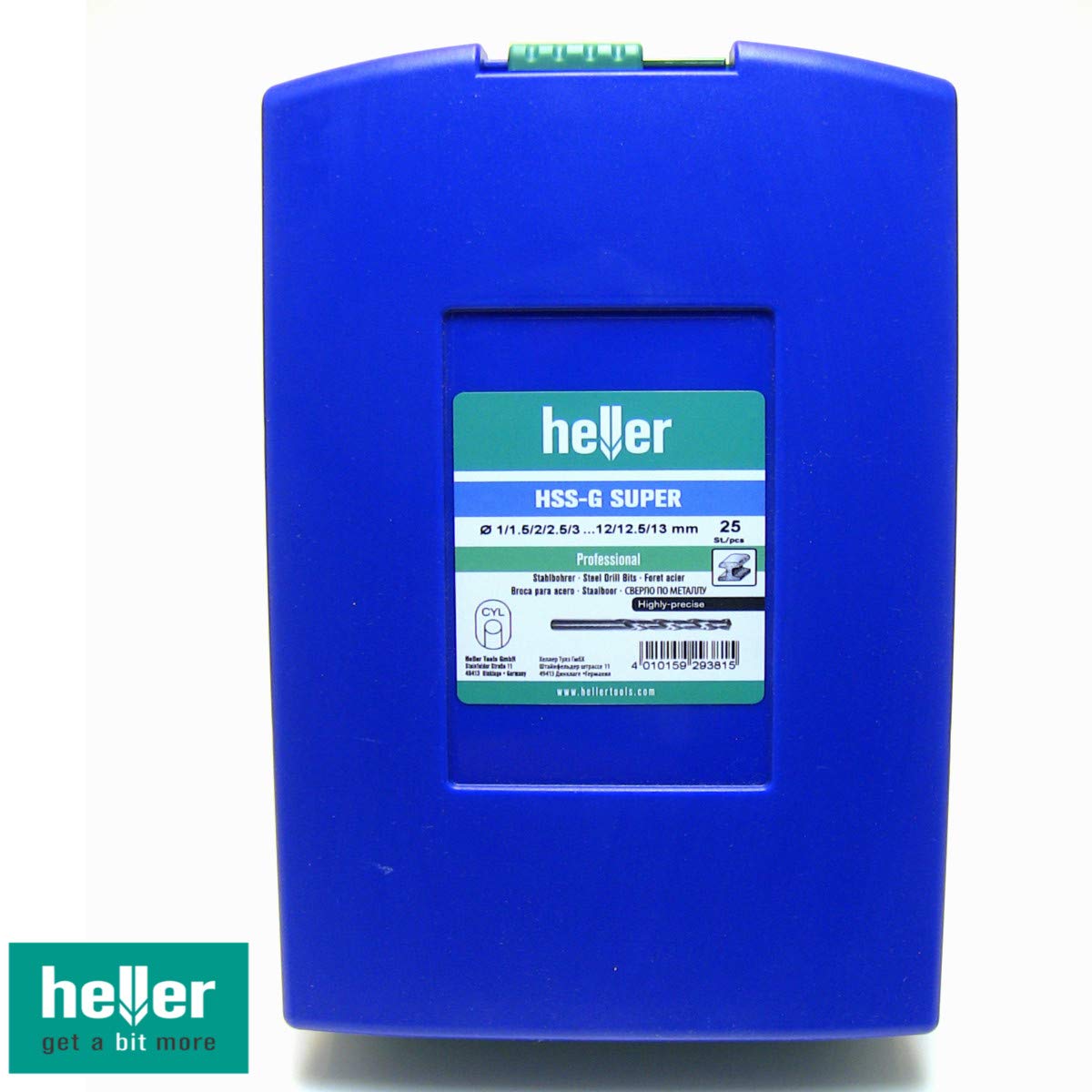 Heller Metallbohrer Set HSS G-Super DIN338 RN Bohrerset 25 tlg. Spiralbohrer