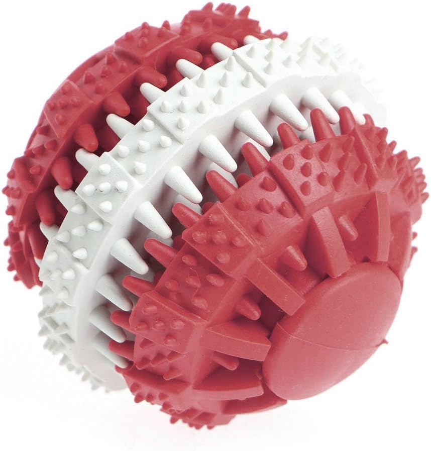 Rusero Rubber Pet Dog Cat Puppy Ball Chew Teething Treat Training Play Squeaker Toy