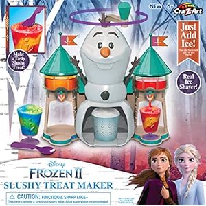 Disney Frozen II Slushy Treat Maker Includes Slushy Unit, Ice Shaver, Ice Cube Molds, Ice Bucket, Slushy Cup & Spoon