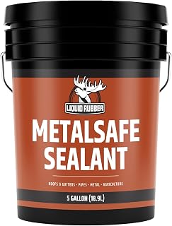 Liquid Rubber MetalSafe Sealant: Waterproof Metal Roof Coating, Ultrahigh Corrosion Protection, UV Resistant, Easy Apply 5 Gallon Black