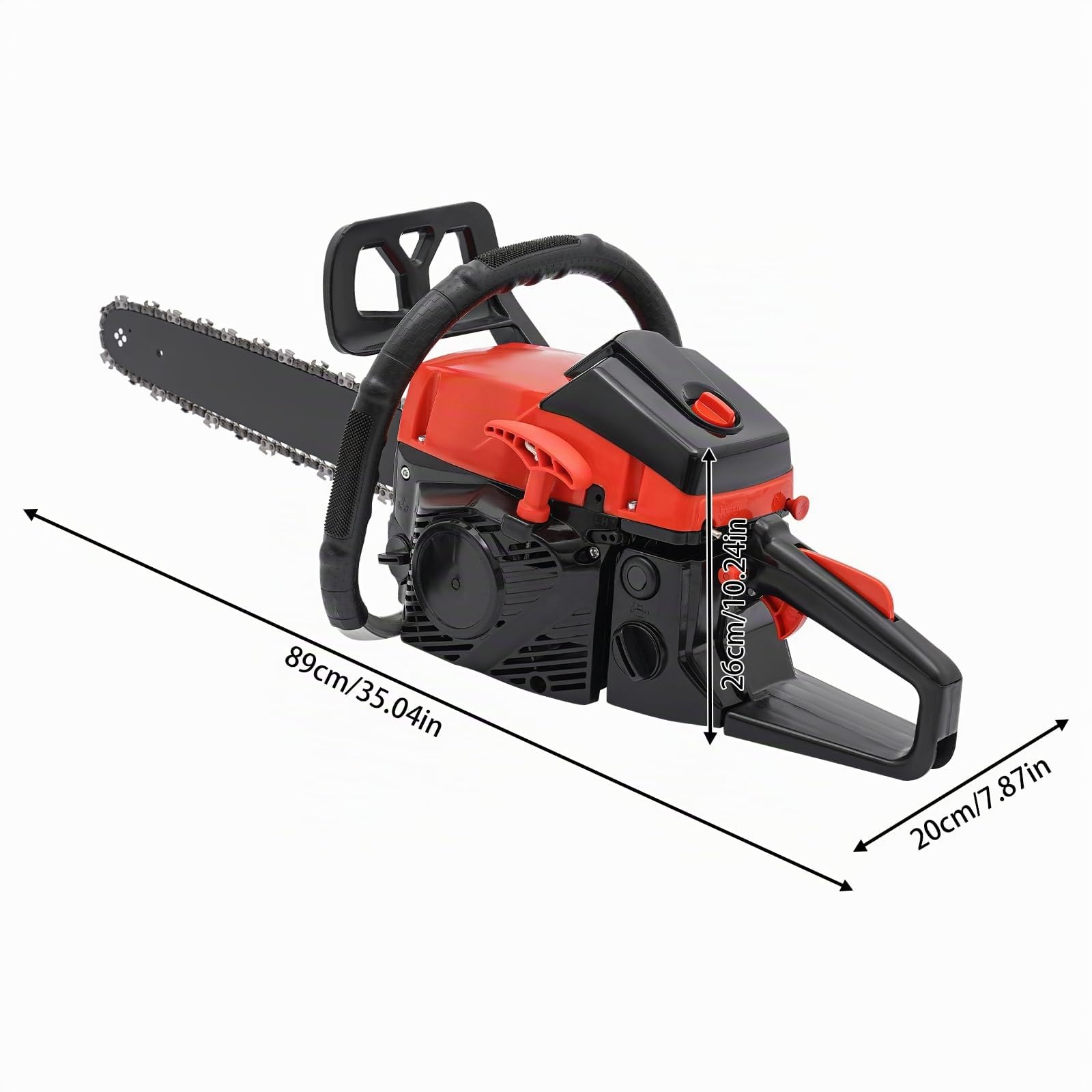 Motosierra de gasolina de 58 cc, de 2 tiempos, 2,2KW 11000 rpm, motosierra con tanque de combustible de 18,93 oz, motosierra de gasolina de 18 pulgadas para la cosecha de madera, corte de madera