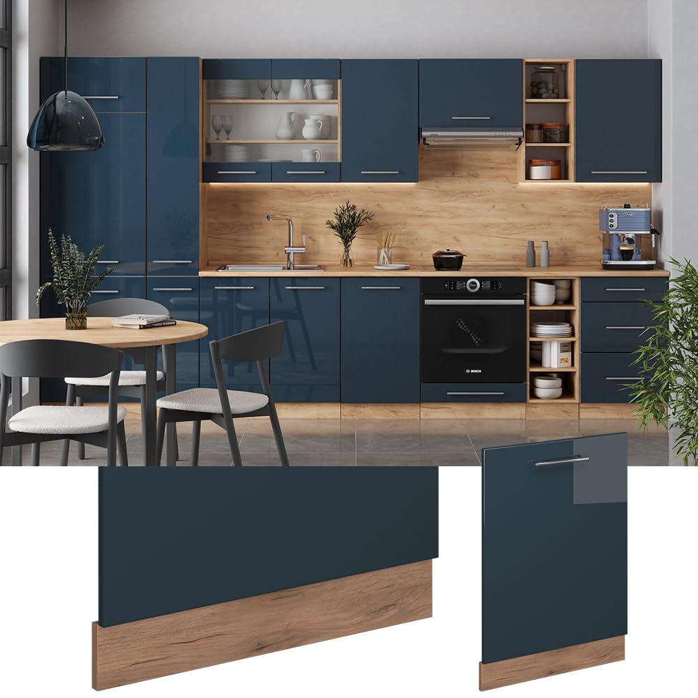 Vicco Panel przedni zmywarki "Fame-Line", Ciemnoniebieski połysk, 60 cm | BP Antracyt, à combiner avec d'autres modules de la série Fame-Line